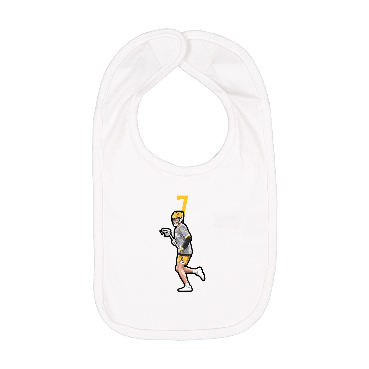 Infant Bib — Number Top in White