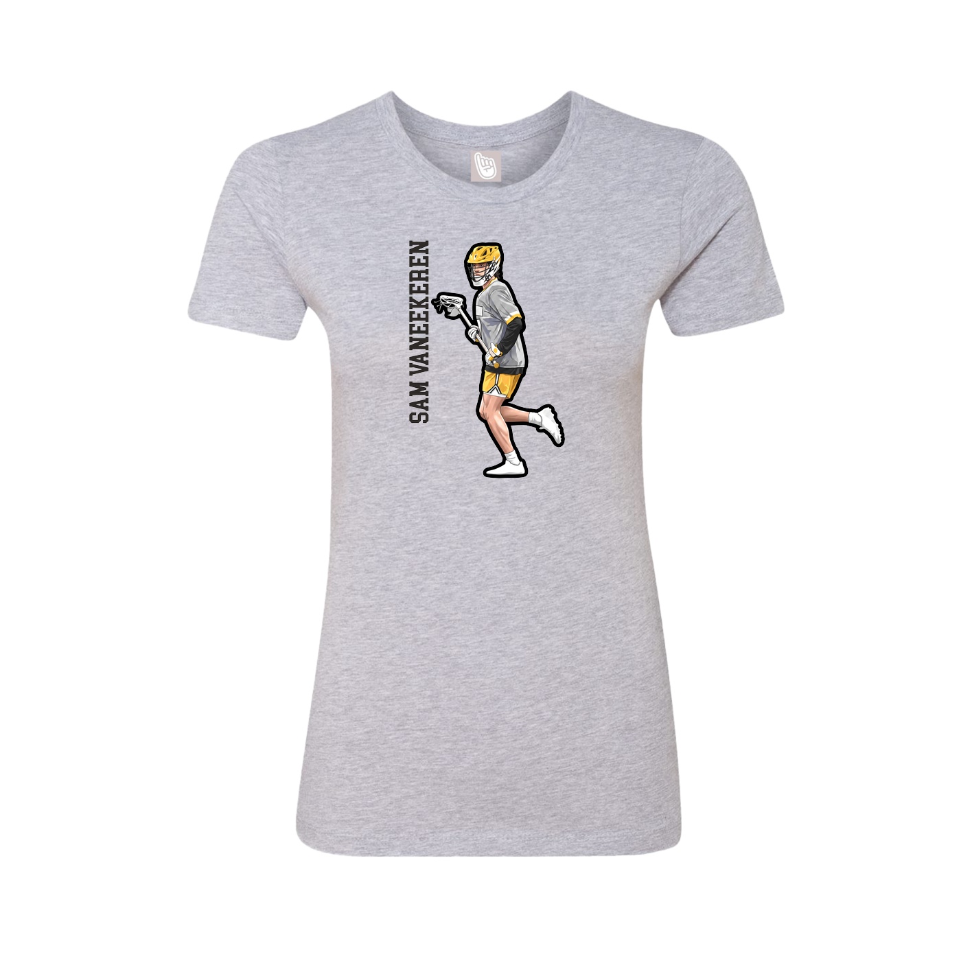 Womens Tee — Name Vertical in Grey