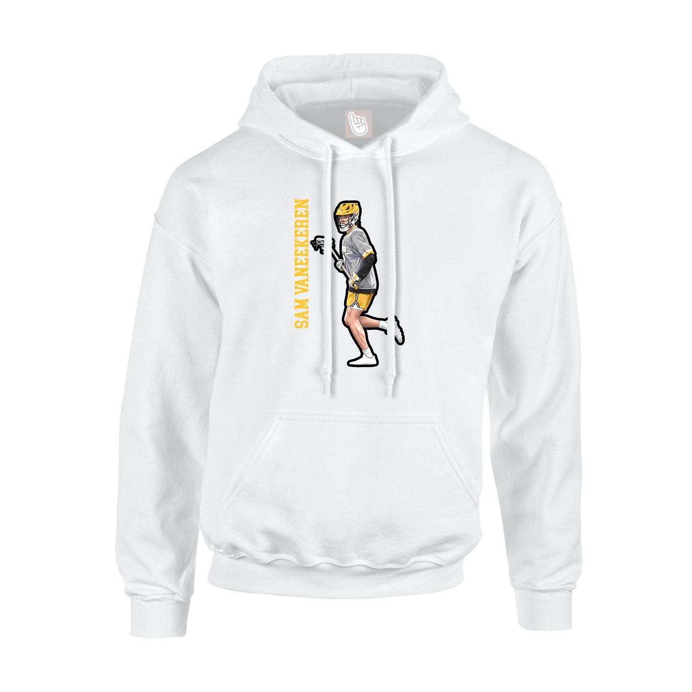 Youth Hoodie — Name Vertical in White