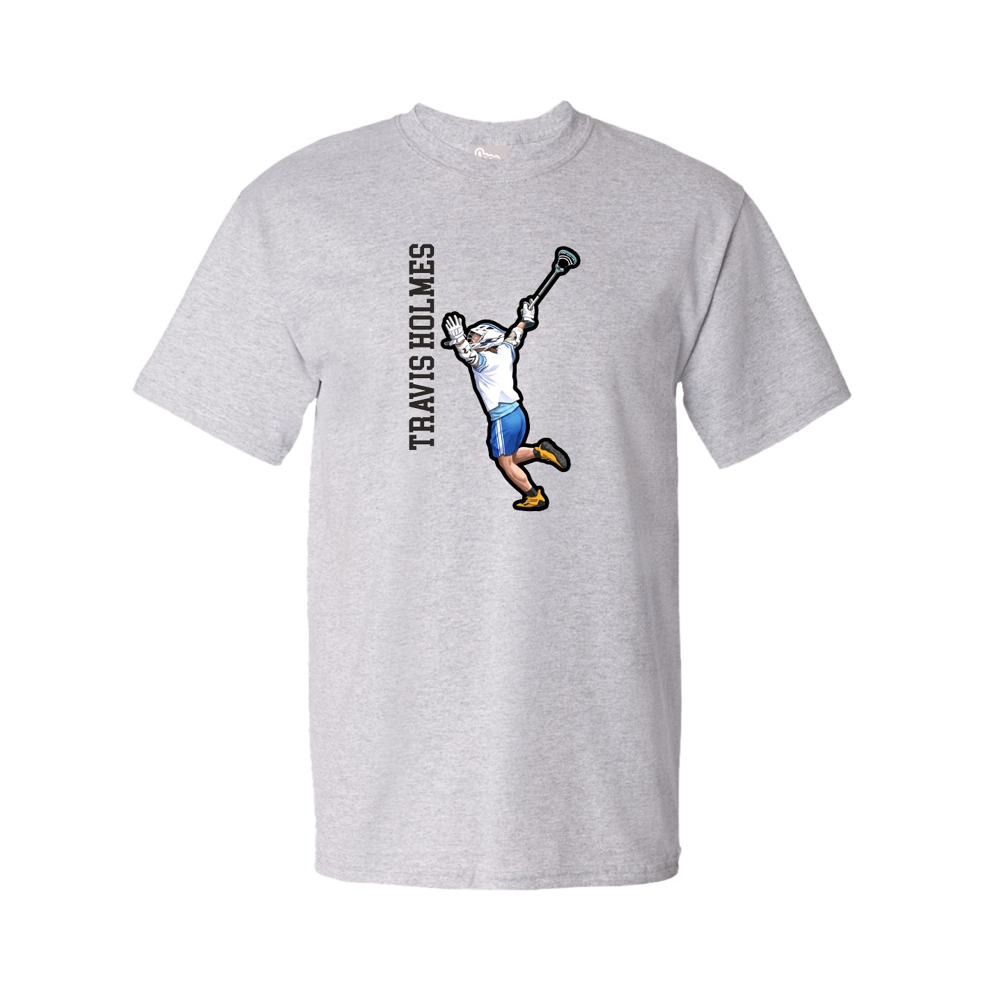 Youth Tee — Name Vertical in Grey