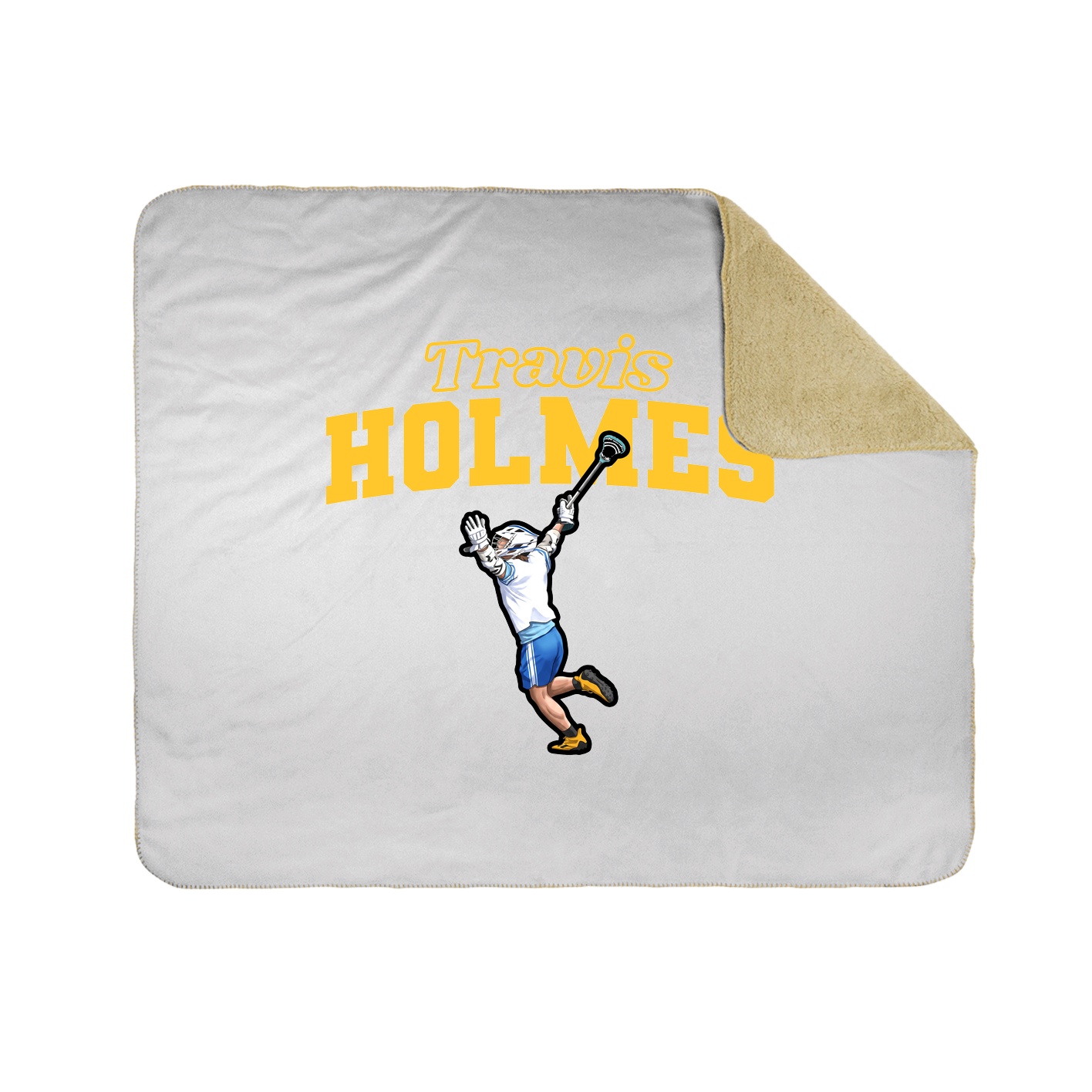 Throw Blanket — Name Arch in White