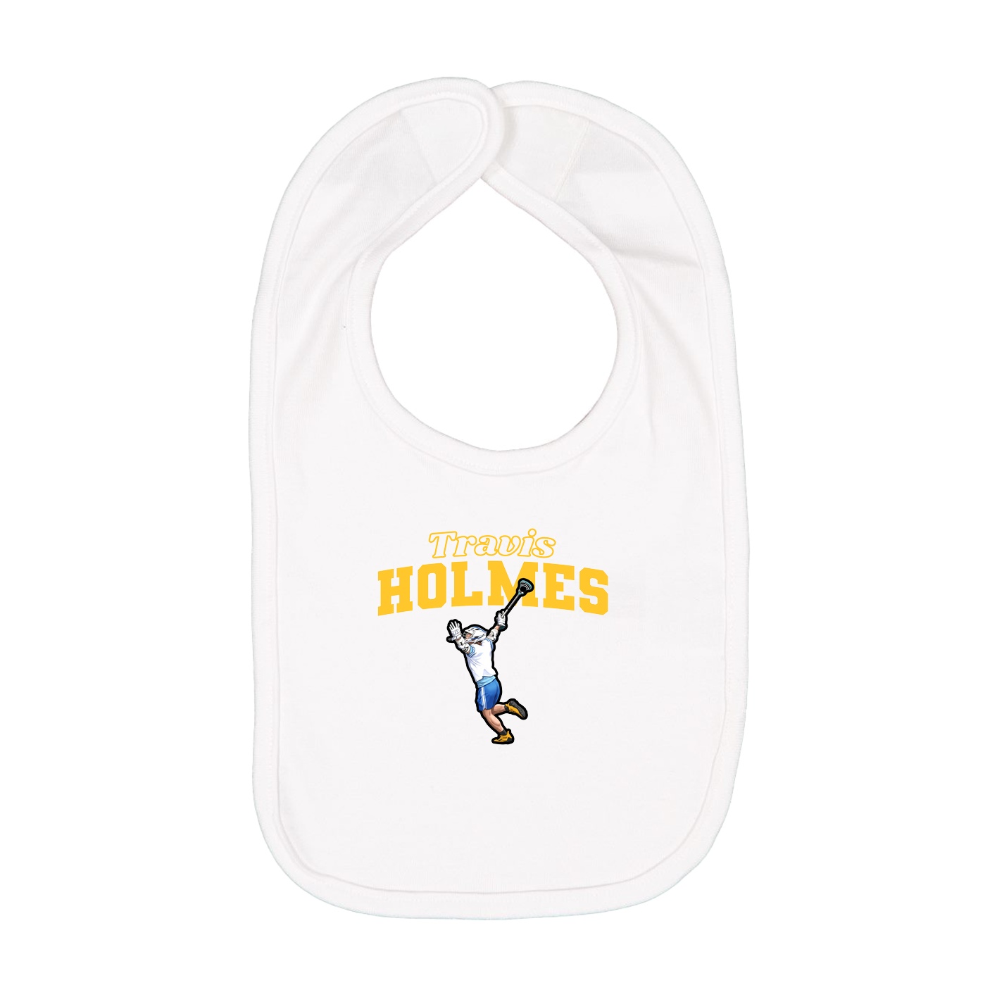 Infant Bib — Name Arch in White