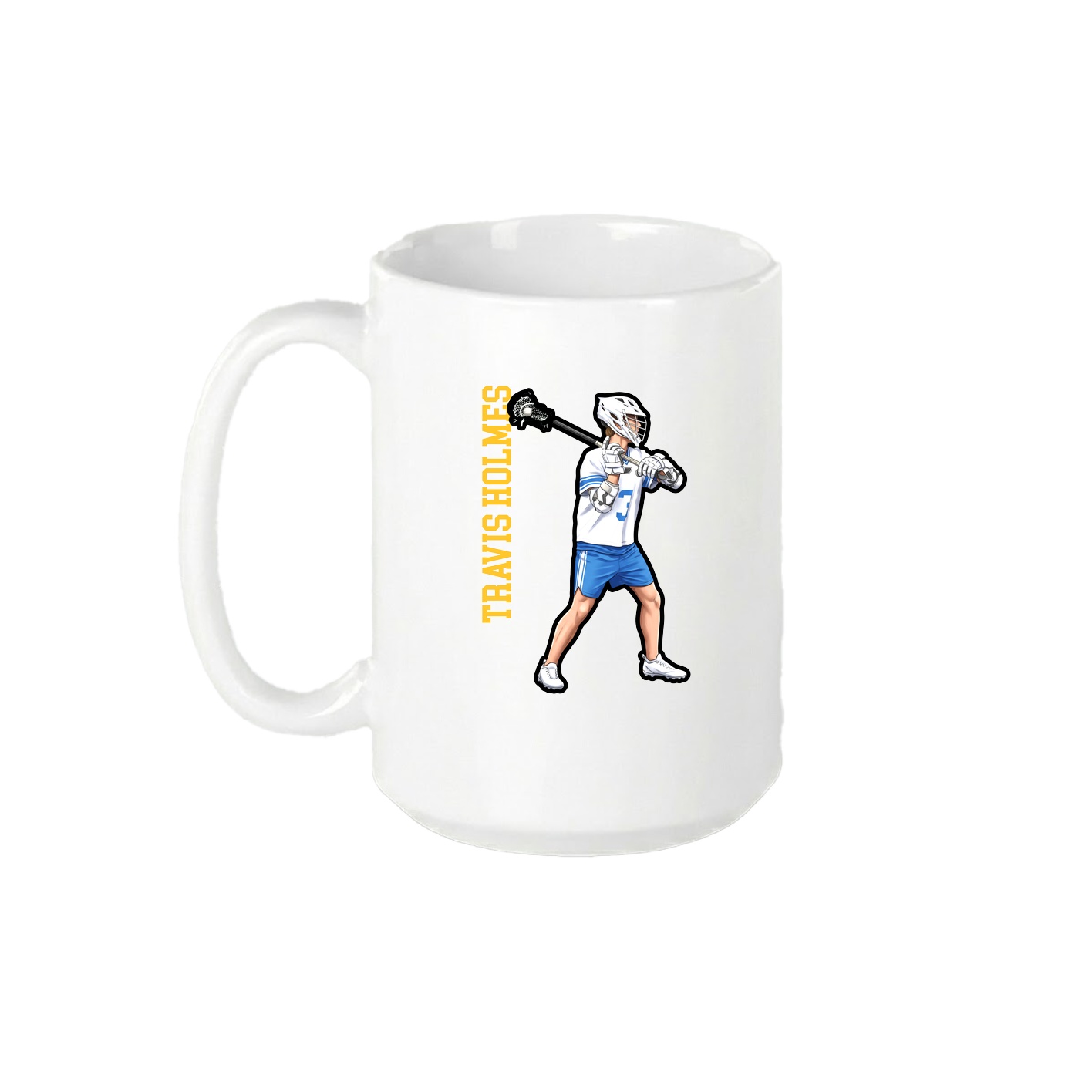 15oz Coffee Mug — Name Vertical in White