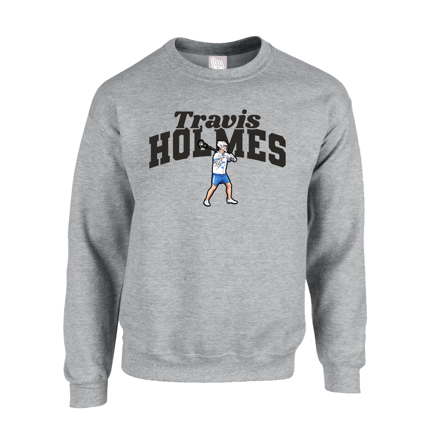 Fleece Crew — Signature Arch in Grey