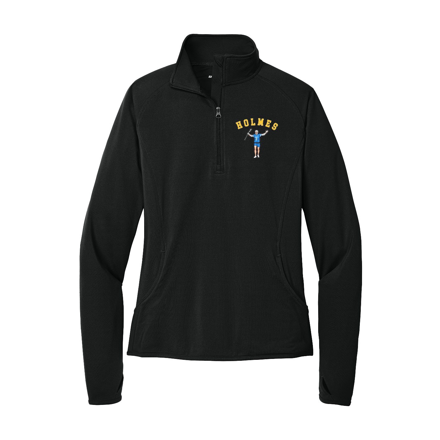Women's Q-Zip Pullover — Shirsey Arch in Black