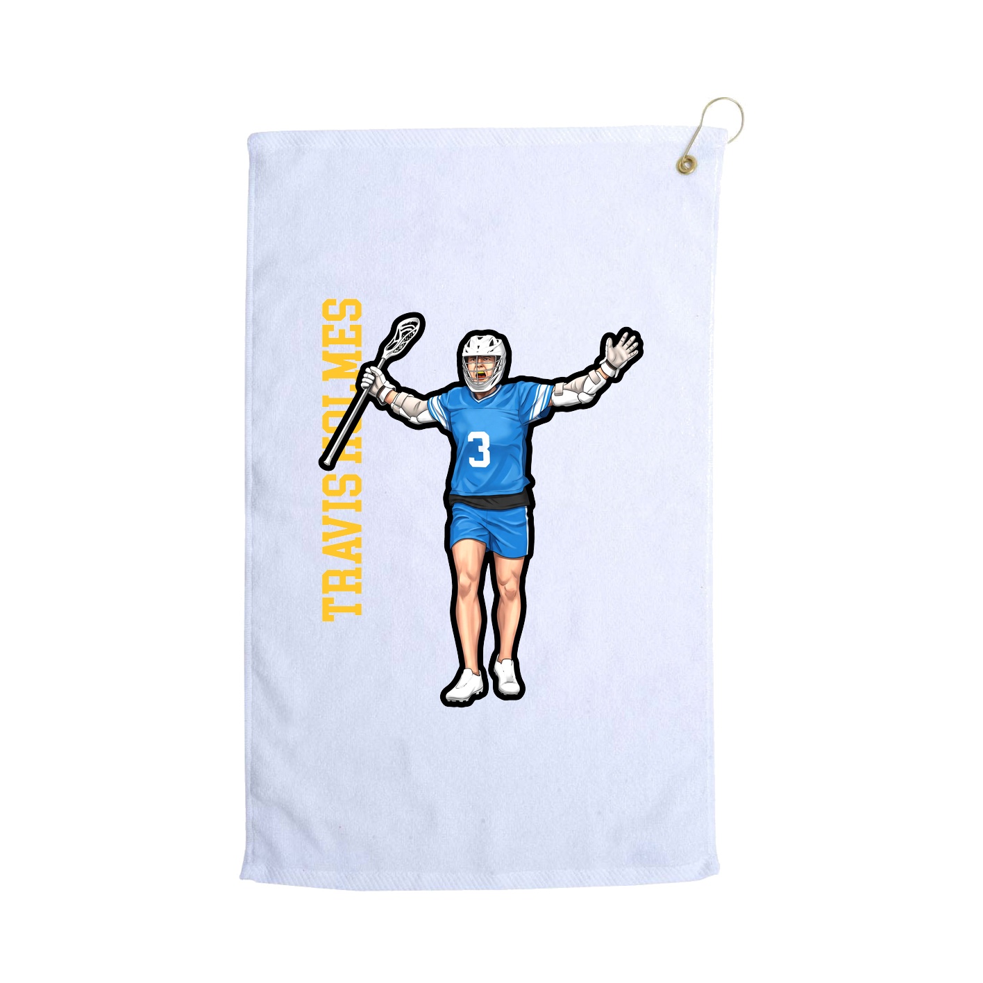 Golf Towel — Name Vertical in White