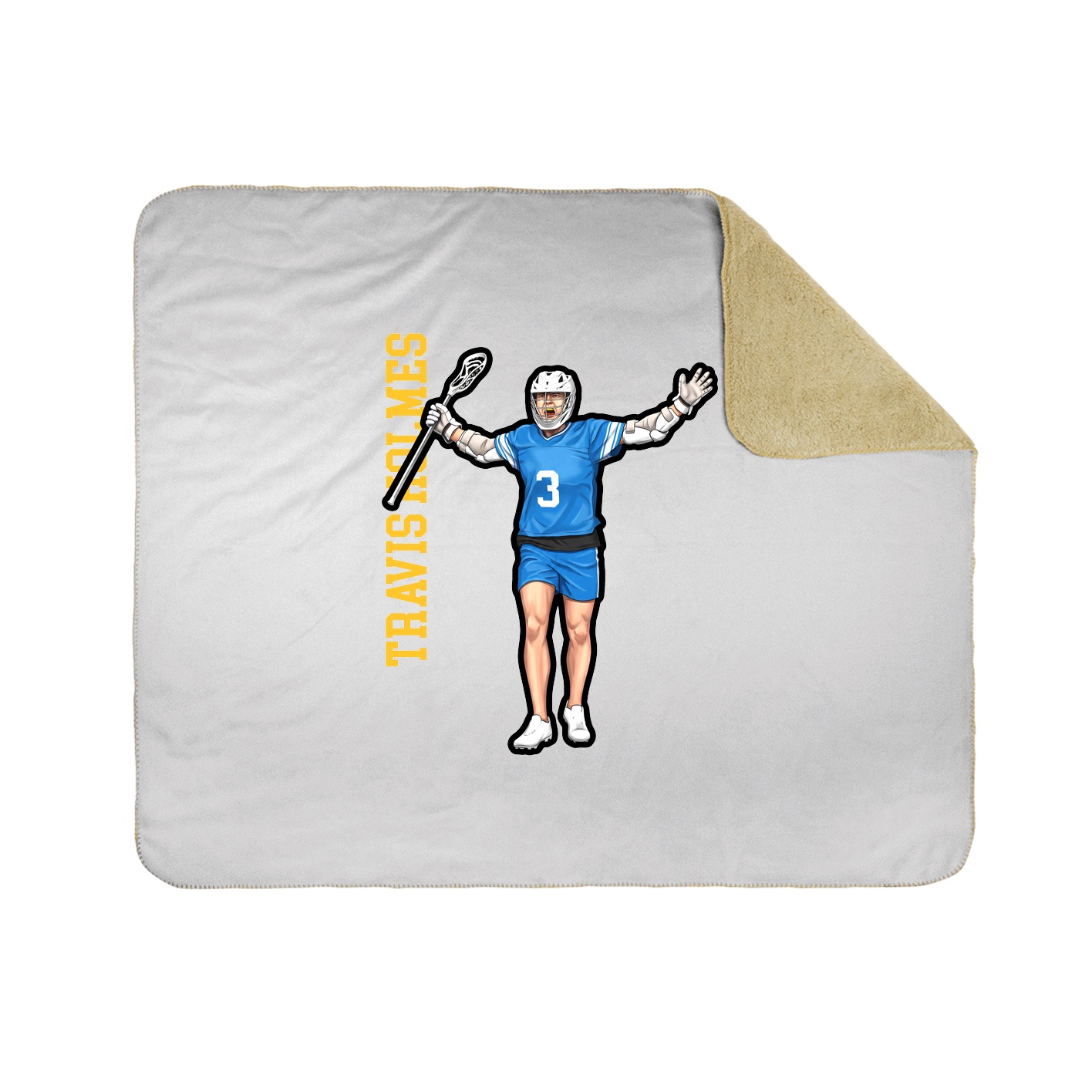 Throw Blanket — Name Vertical in White