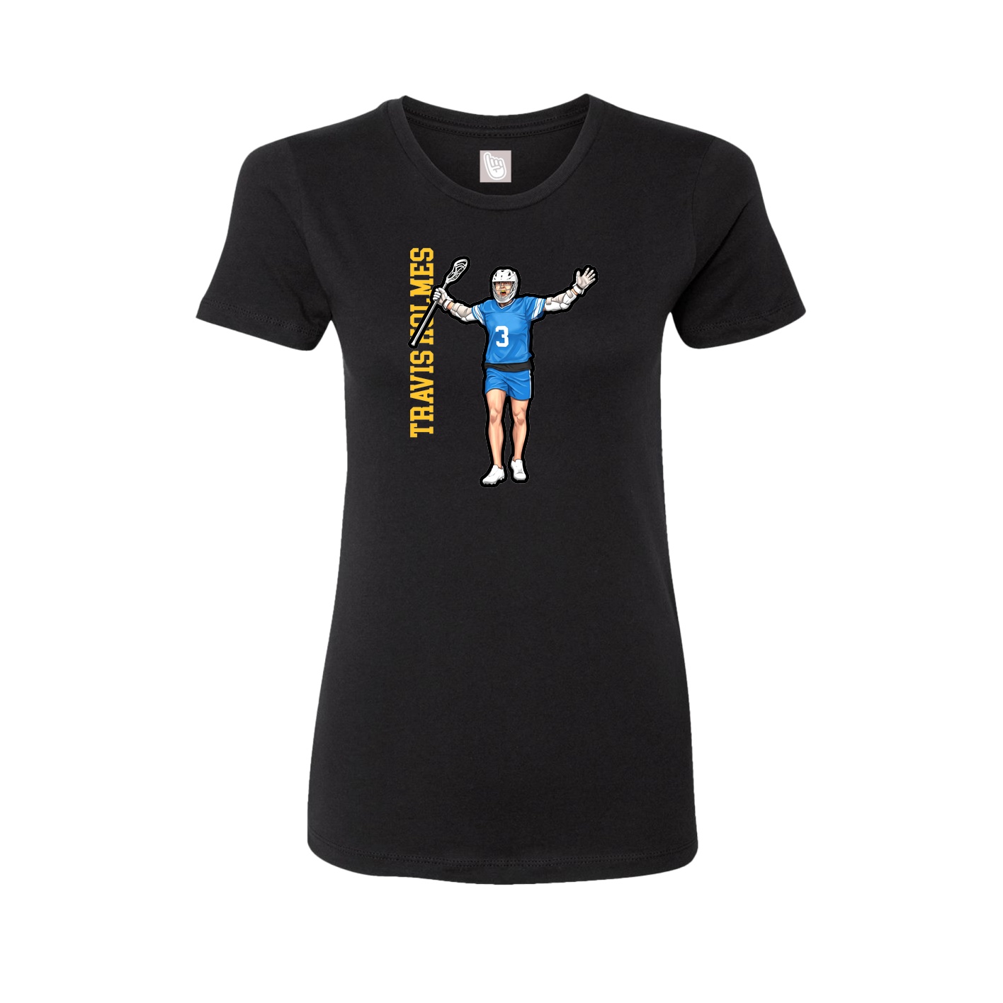 Fitted Women's Tee — Name Vertical in Black