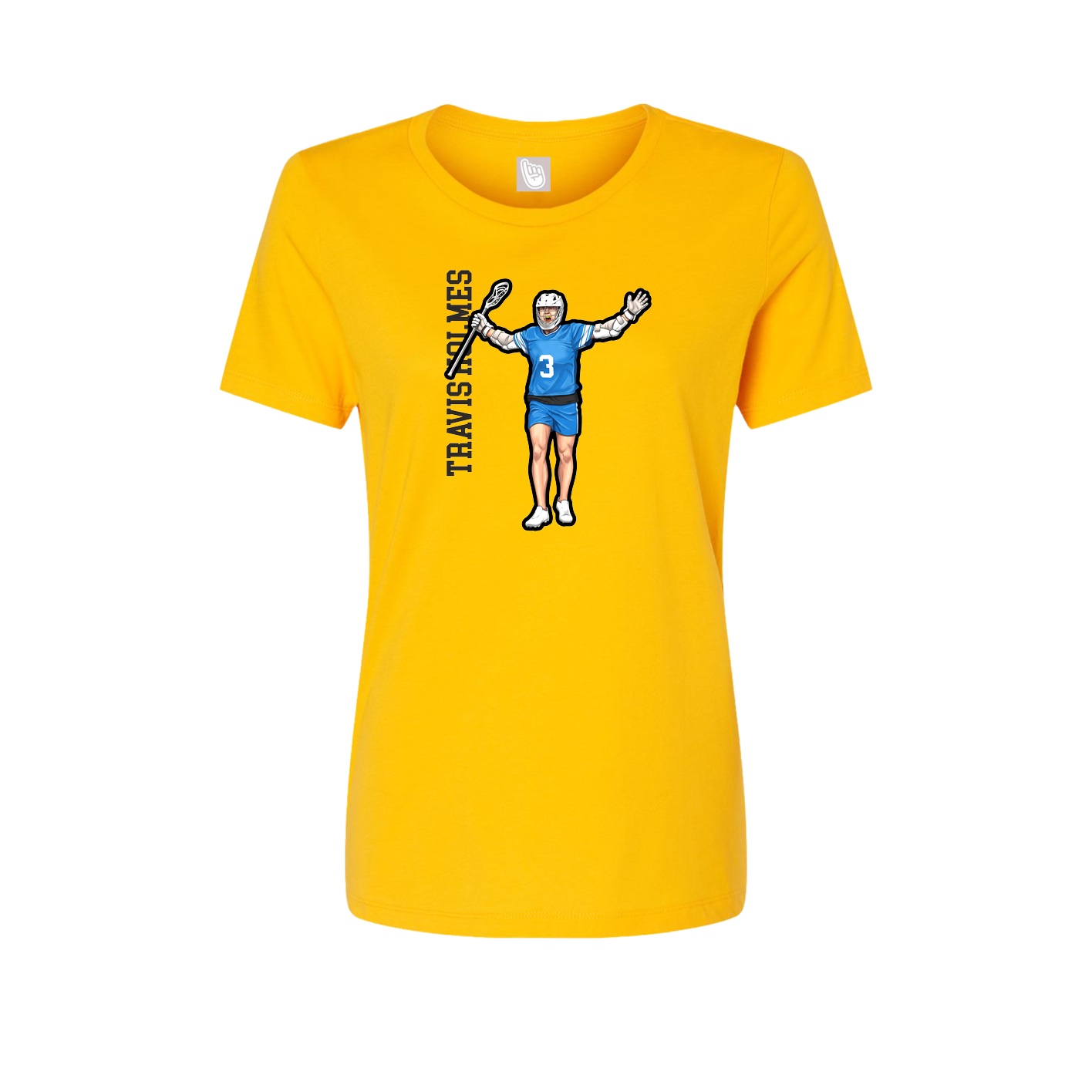 Womens Tee — Name Vertical in Gold