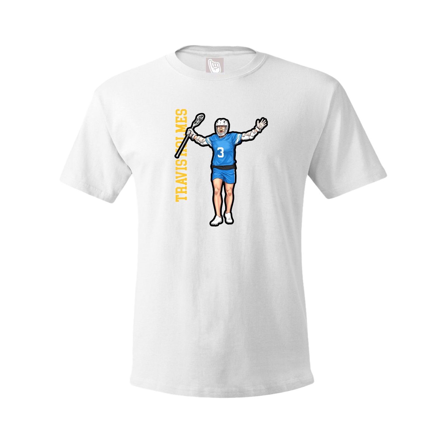 Youth Tee — Name Vertical in White
