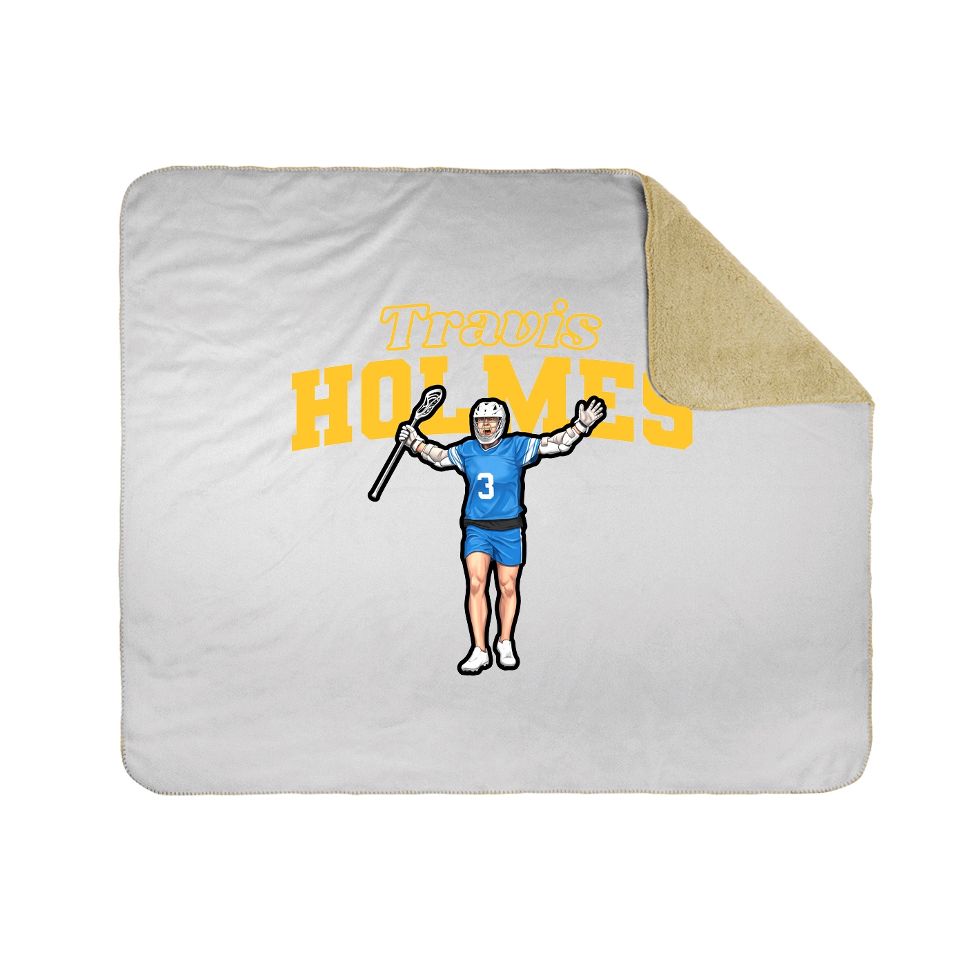 Throw Blanket — Name Arch in White