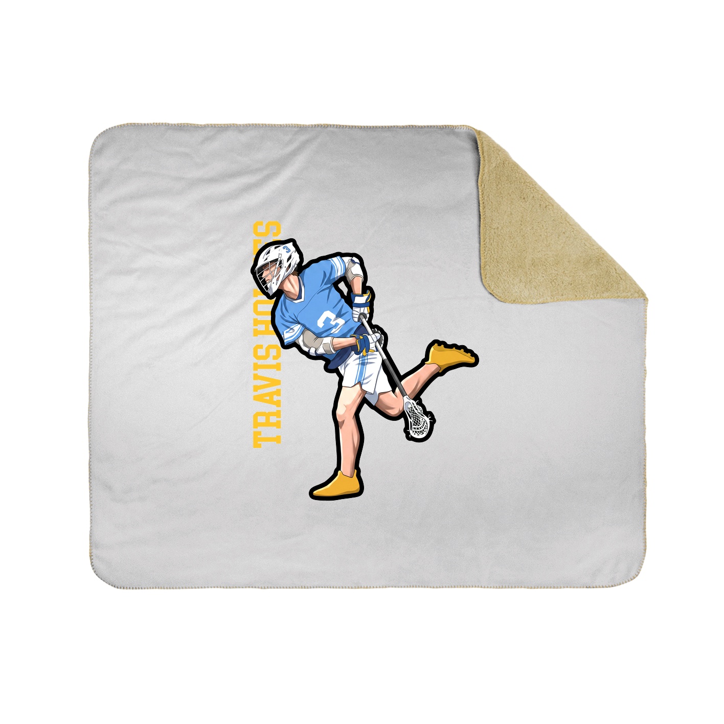 Throw Blanket — Name Vertical in White