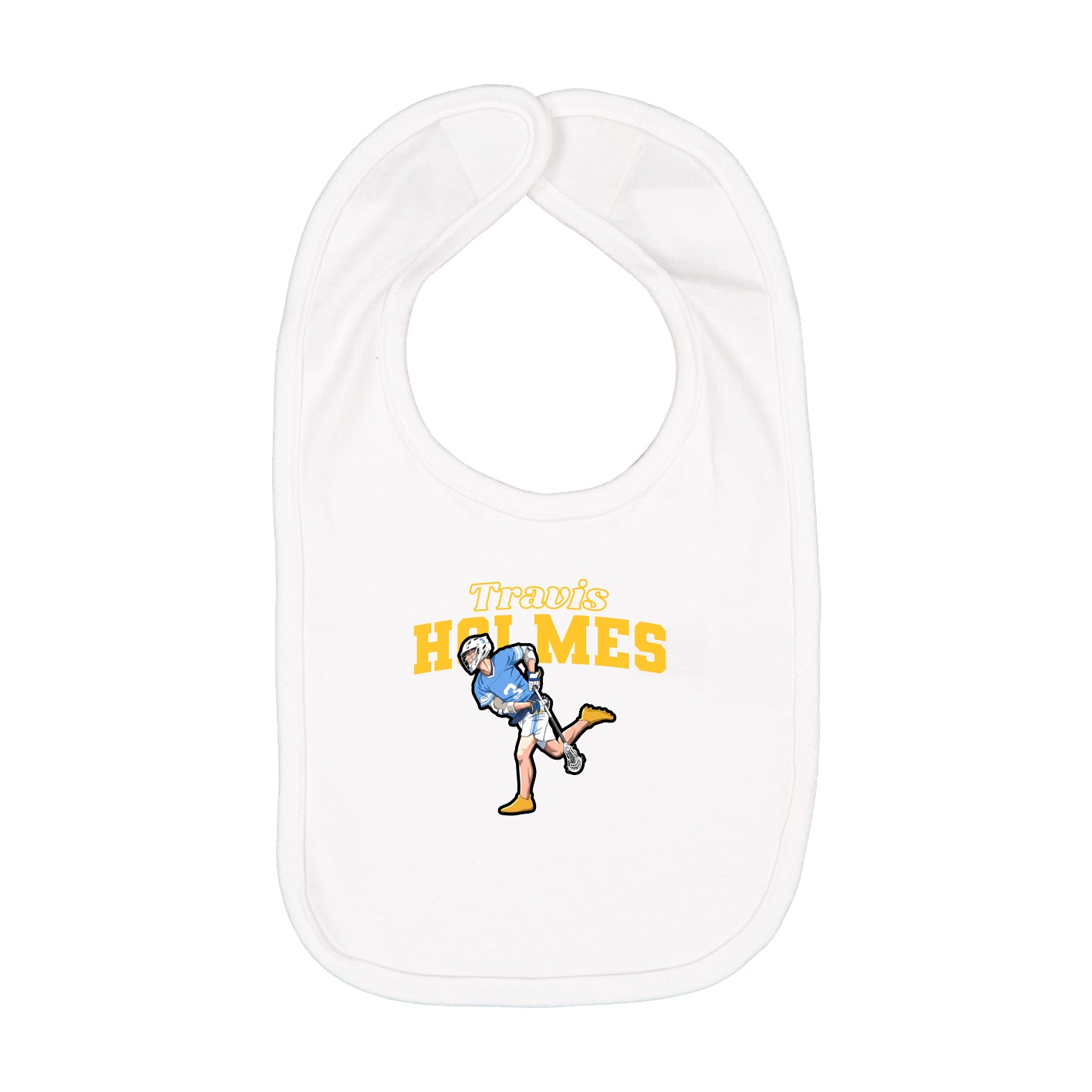 Infant Bib — Name Arch in White