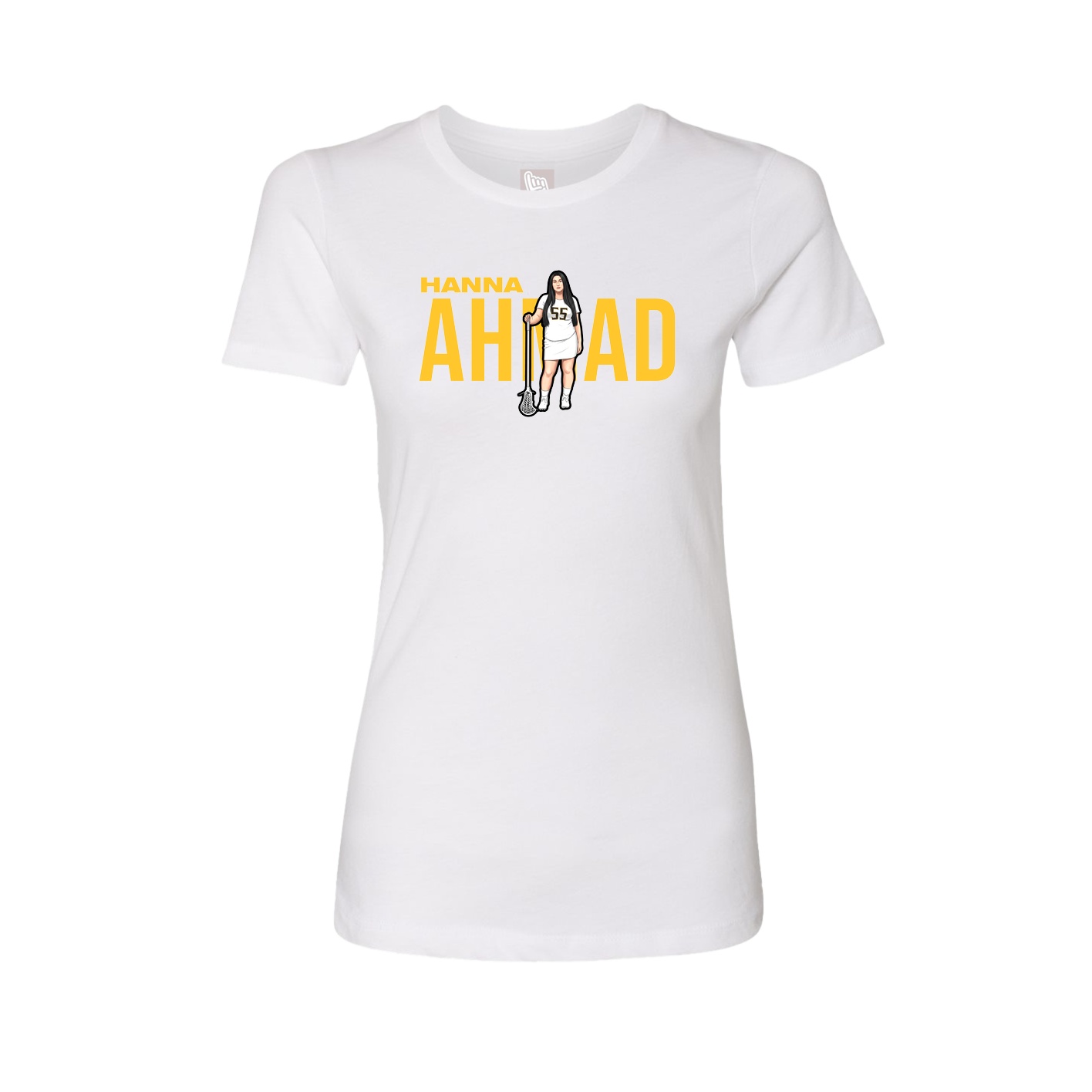 Fitted Women's Tee — Player Name in White