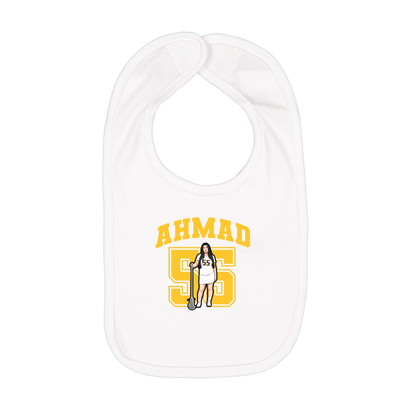 Infant Bib — Number in White