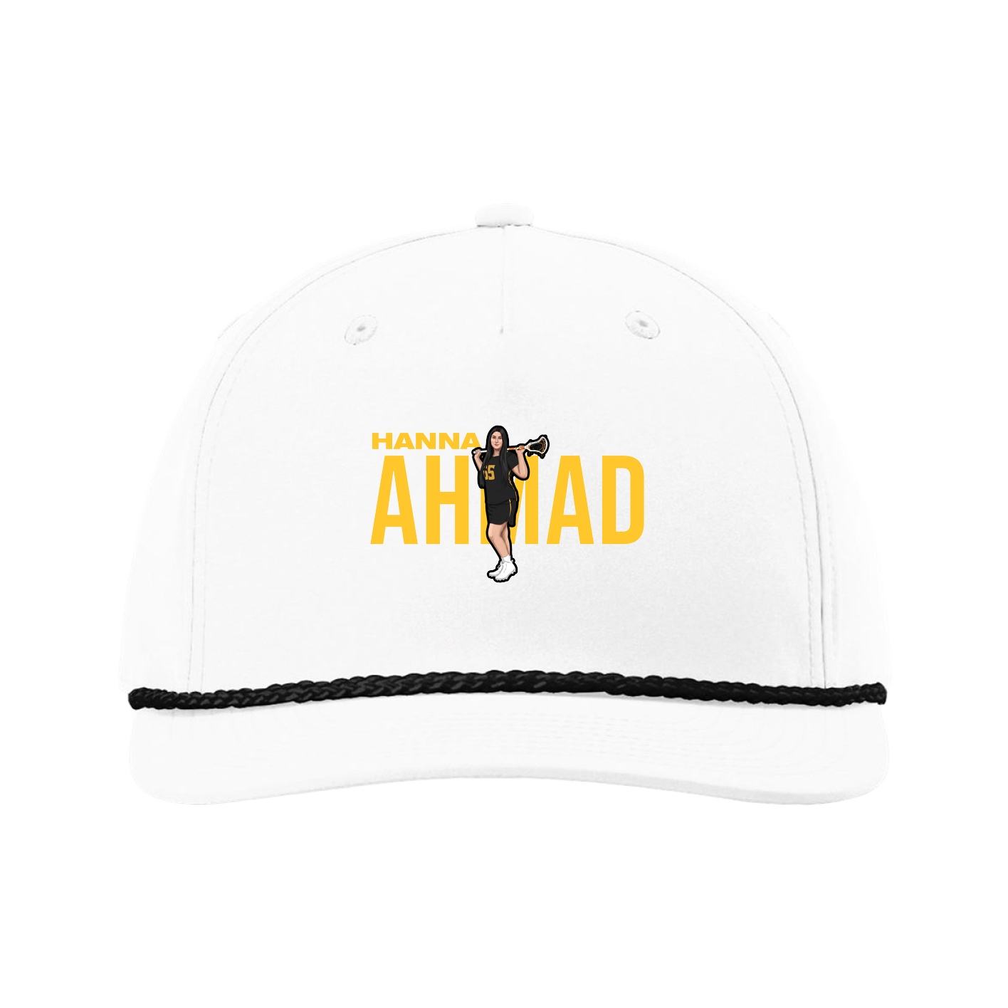 Five-Panel Classic Rope Cap — Player Name in White
