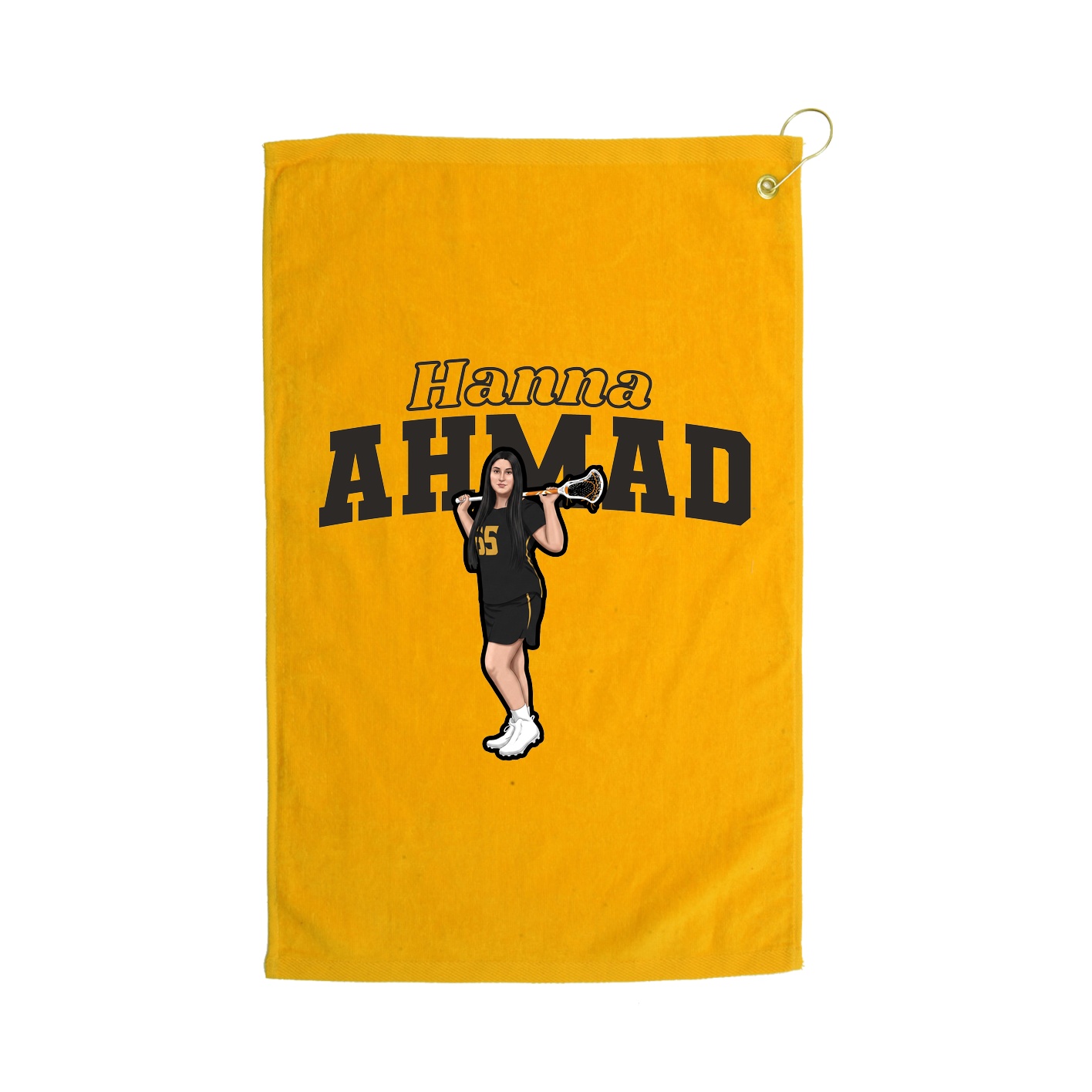 Golf Towel — Name Arch in Gold
