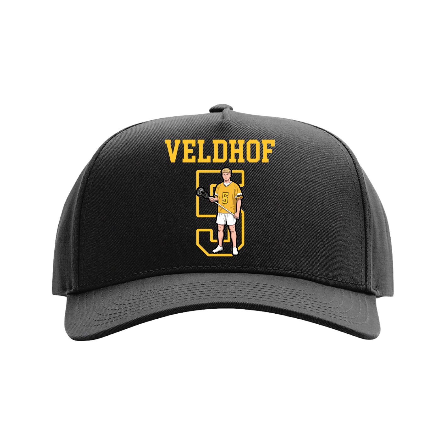 Full Fabric Five-Panel Champ Cap — Shirsey in Black