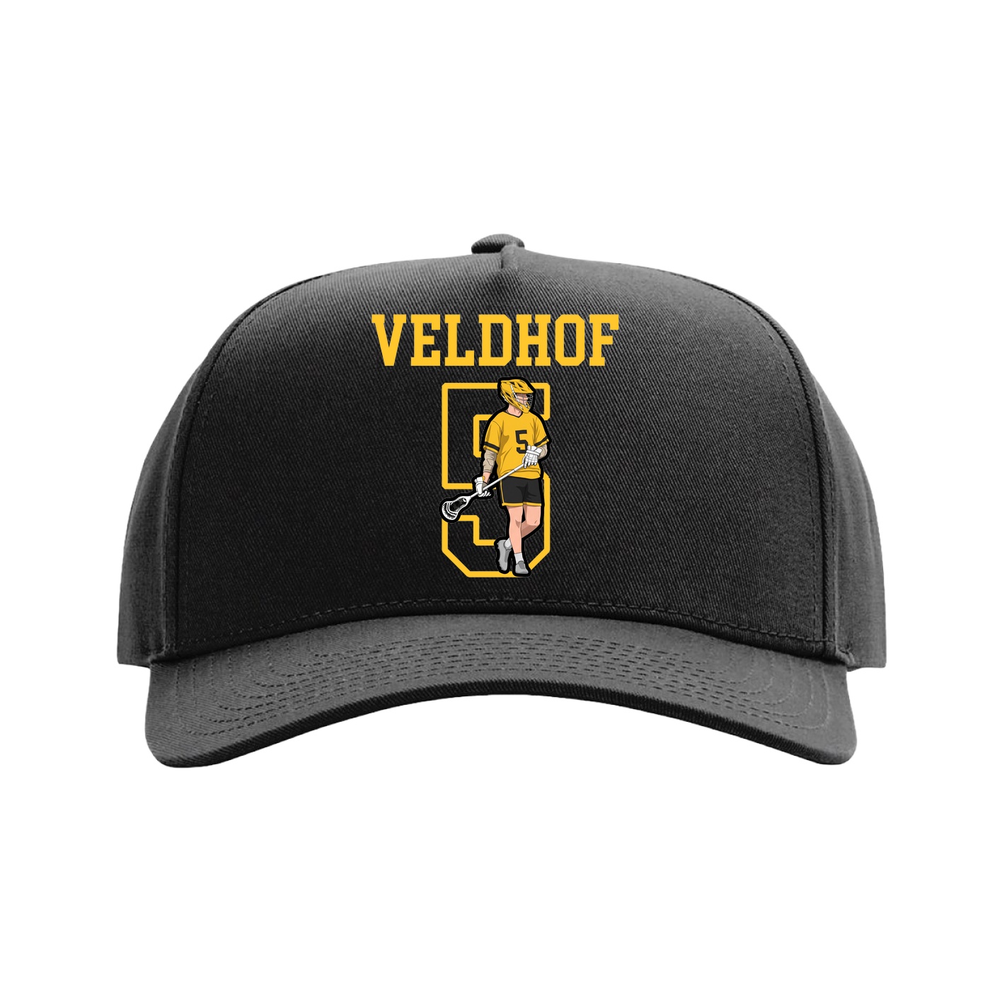 Full Fabric Five-Panel Champ Cap — Shirsey in Black