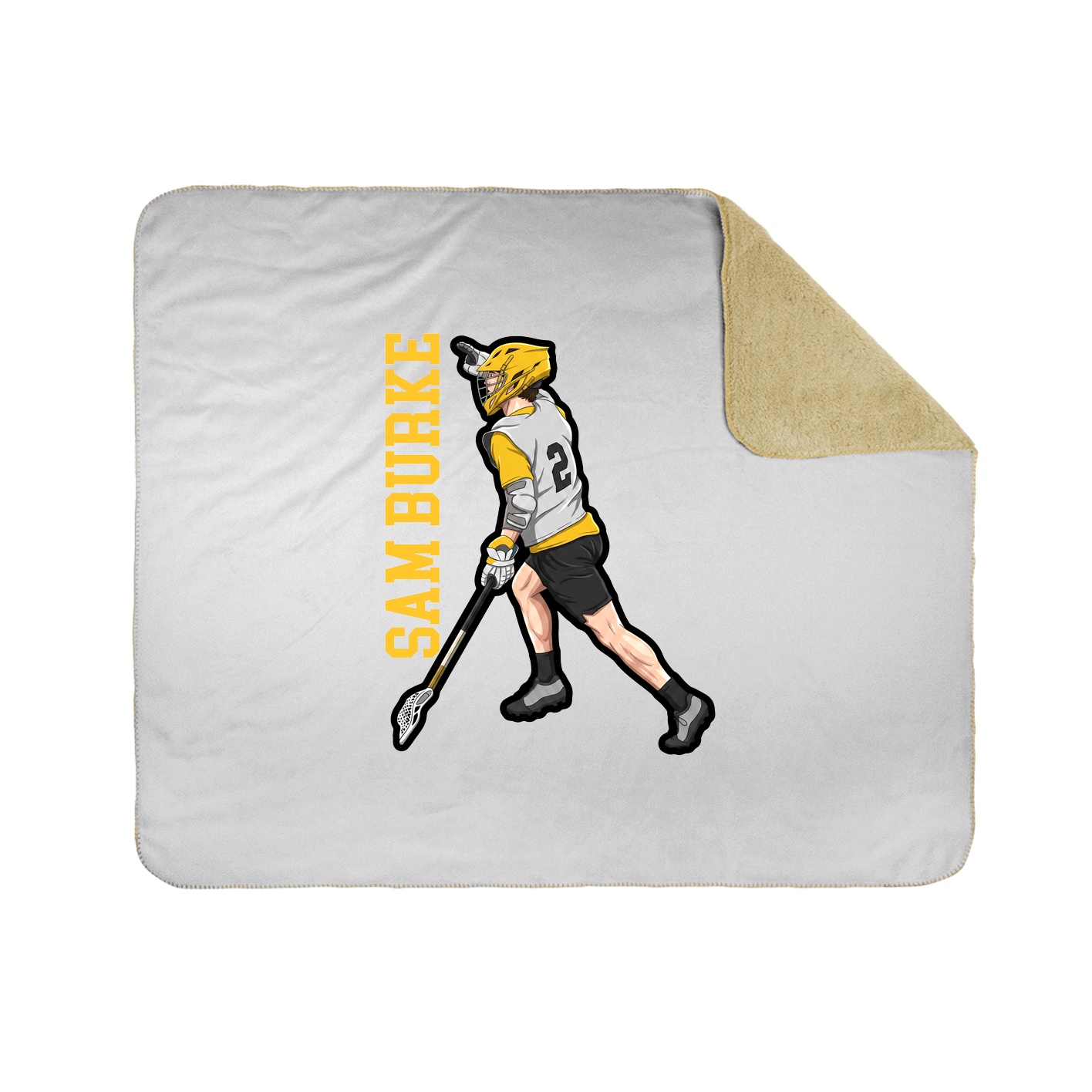 Throw Blanket — Name Vertical in White