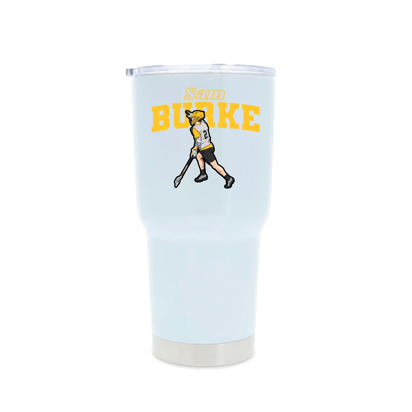 30oz Stainless Steel Tumbler — Name Arch in White
