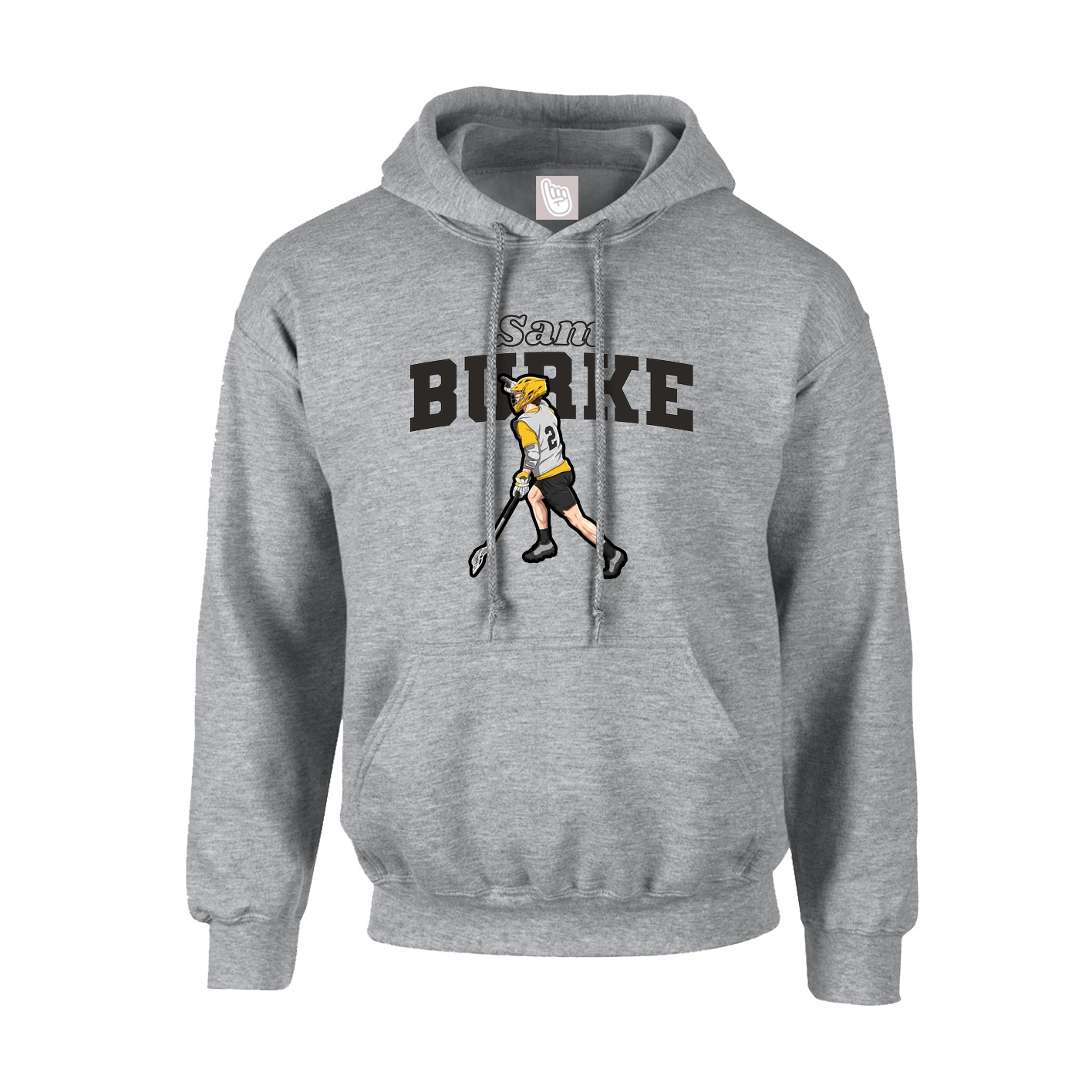 Youth Hoodie — Name Arch in Grey