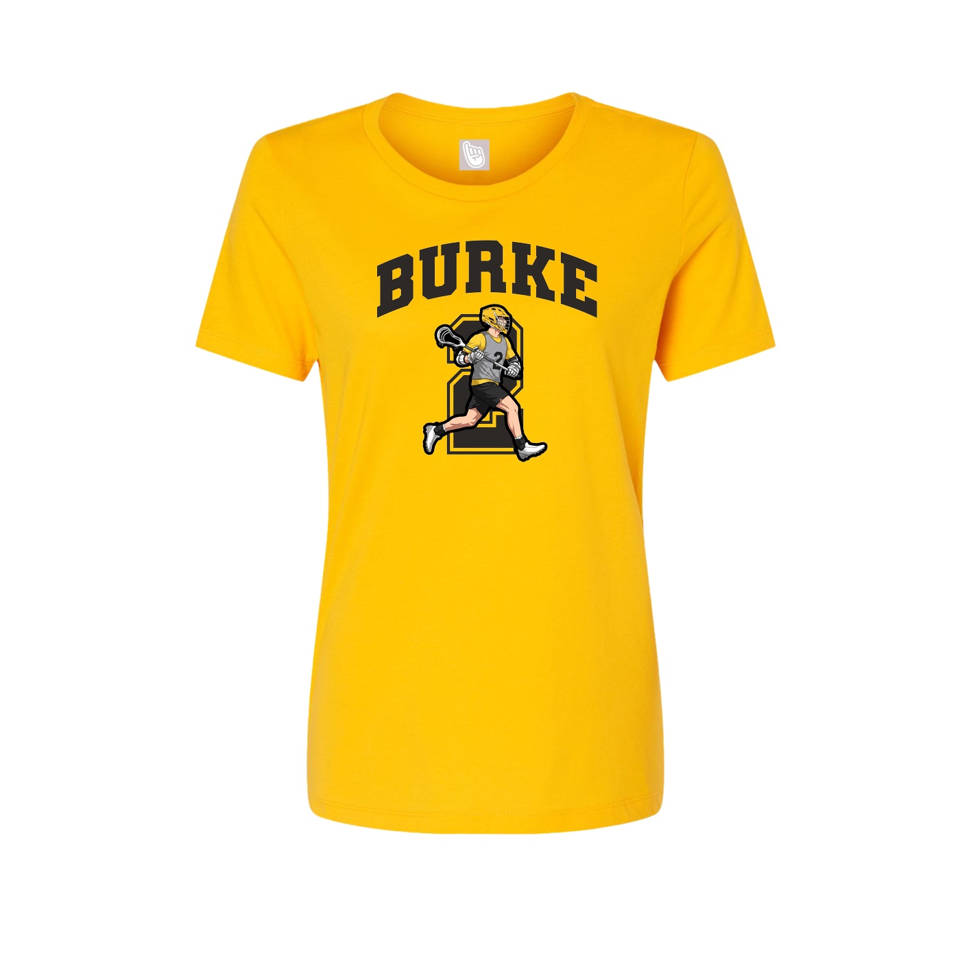 Fitted Women's Tee — Number in Gold