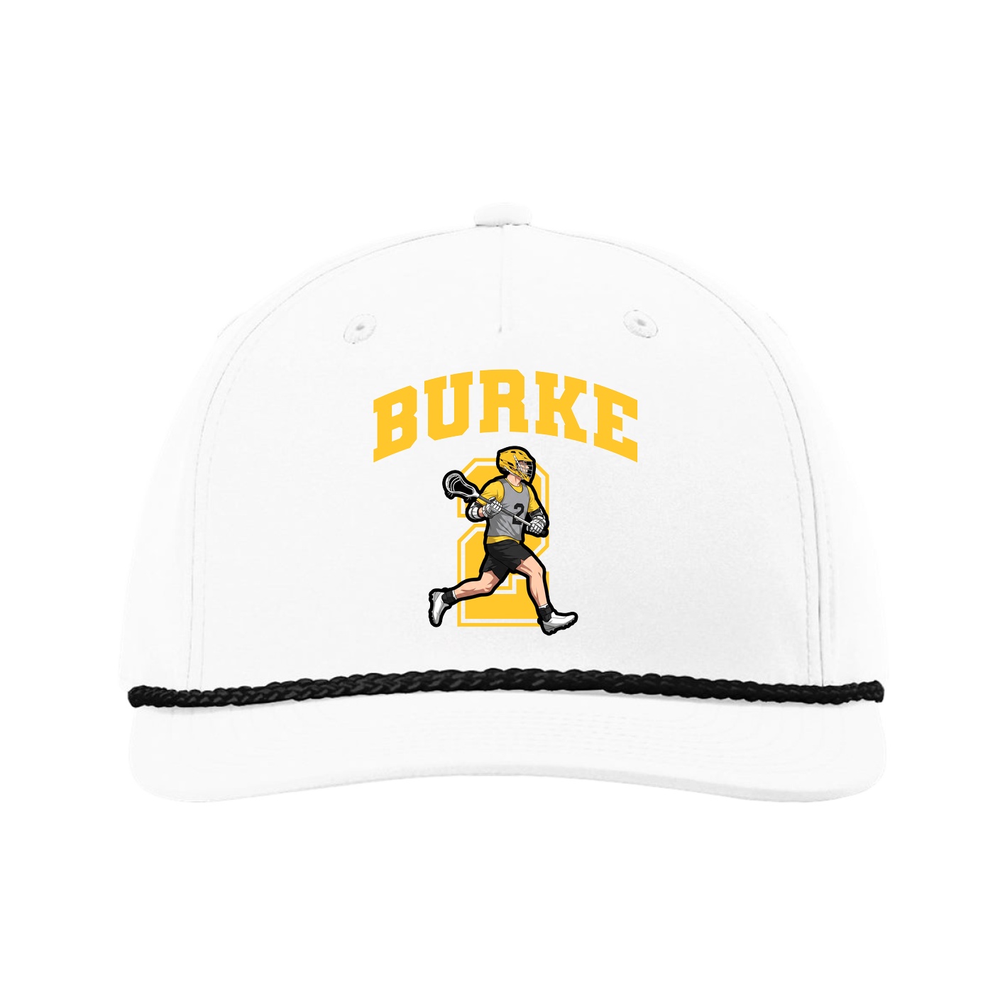 Five-Panel Classic Rope Cap — Number in White