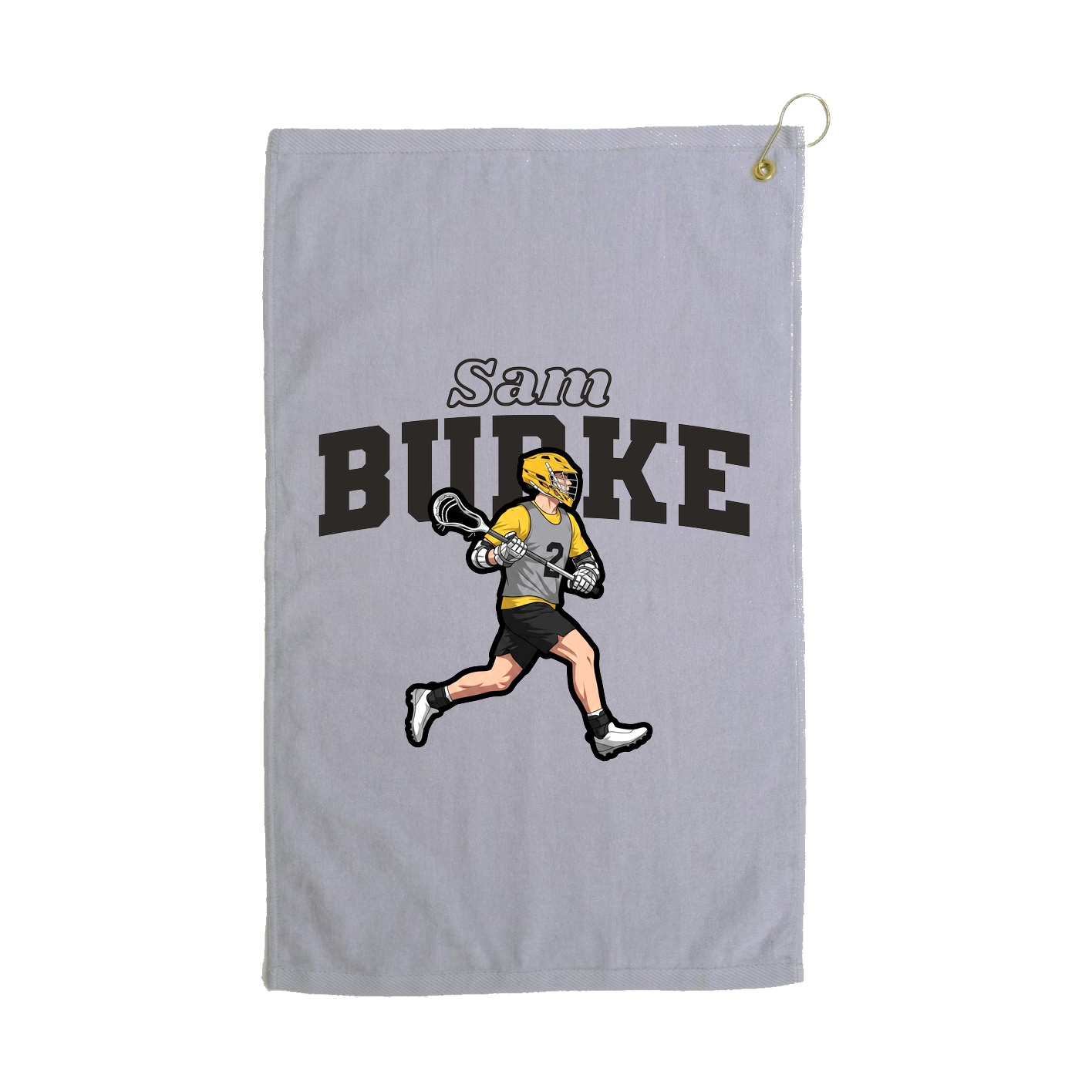 Golf Towel — Name Arch in Grey
