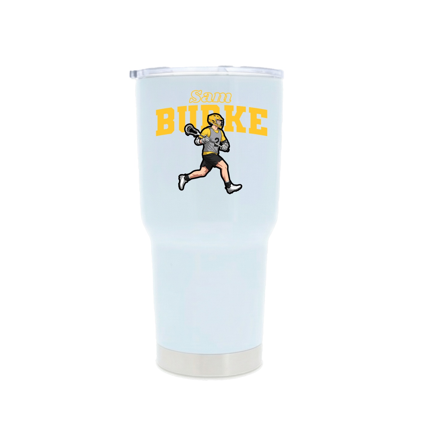 30oz Stainless Steel Tumbler — Name Arch in White