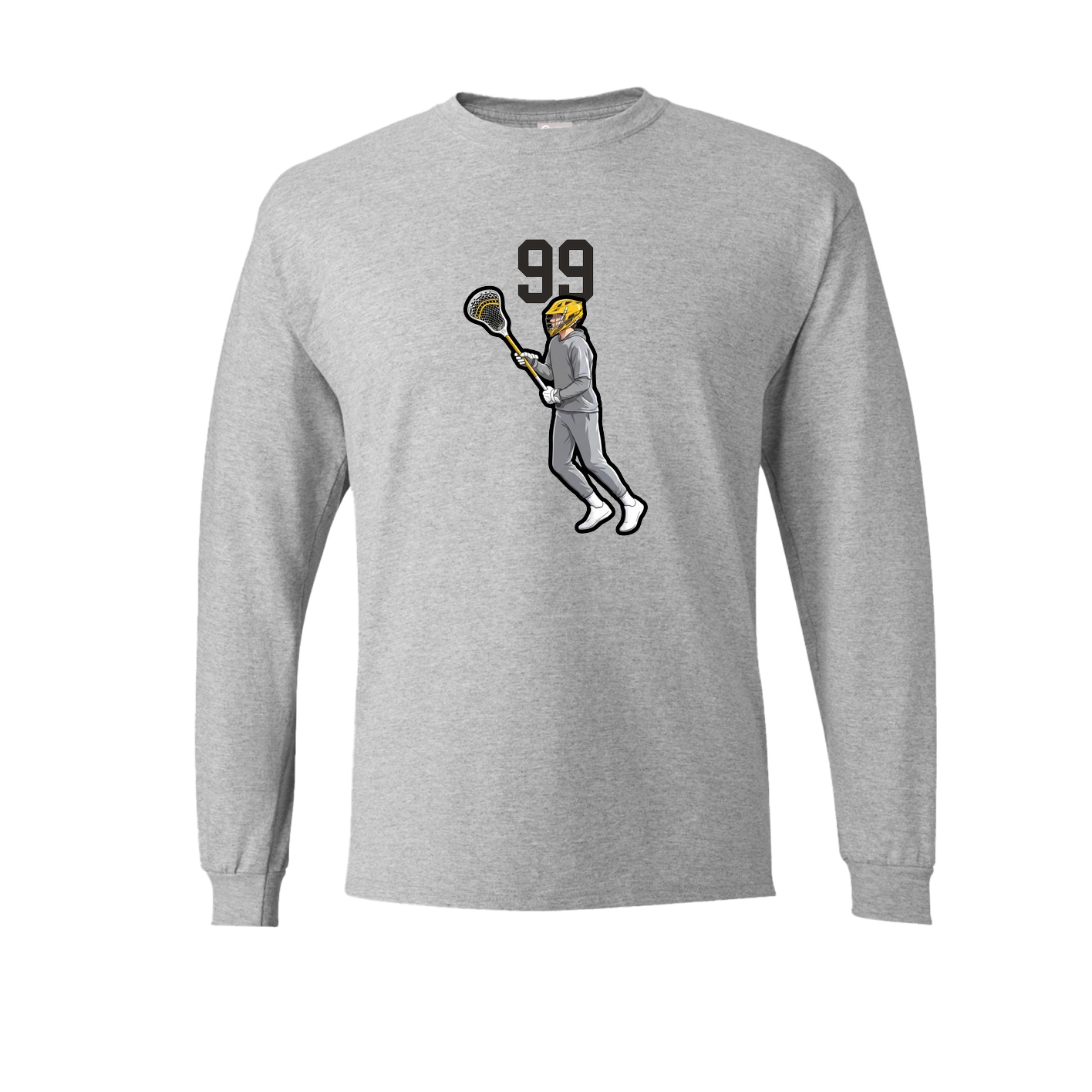Long Sleeve Tee — Number Top in Grey