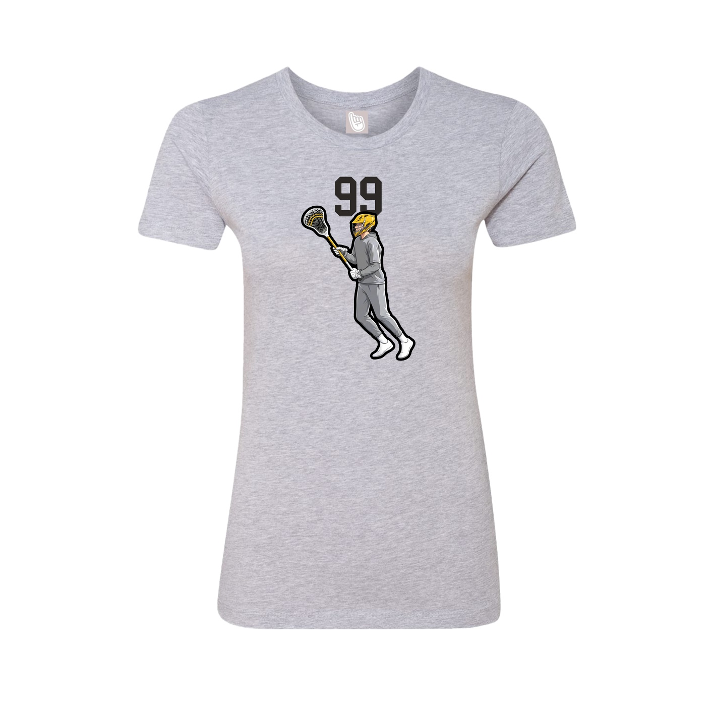 Fitted Women's Tee — Number Top in Grey