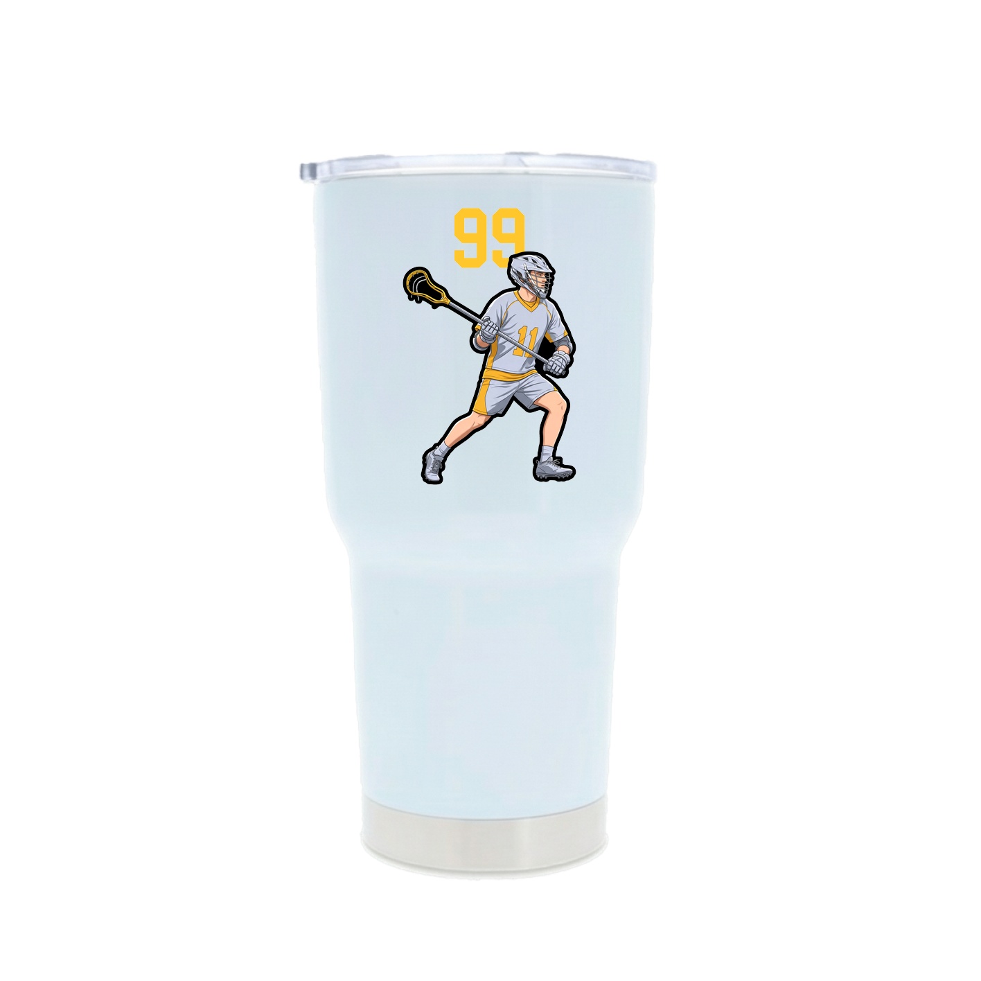 30oz Stainless Steel Tumbler — Number Top in White