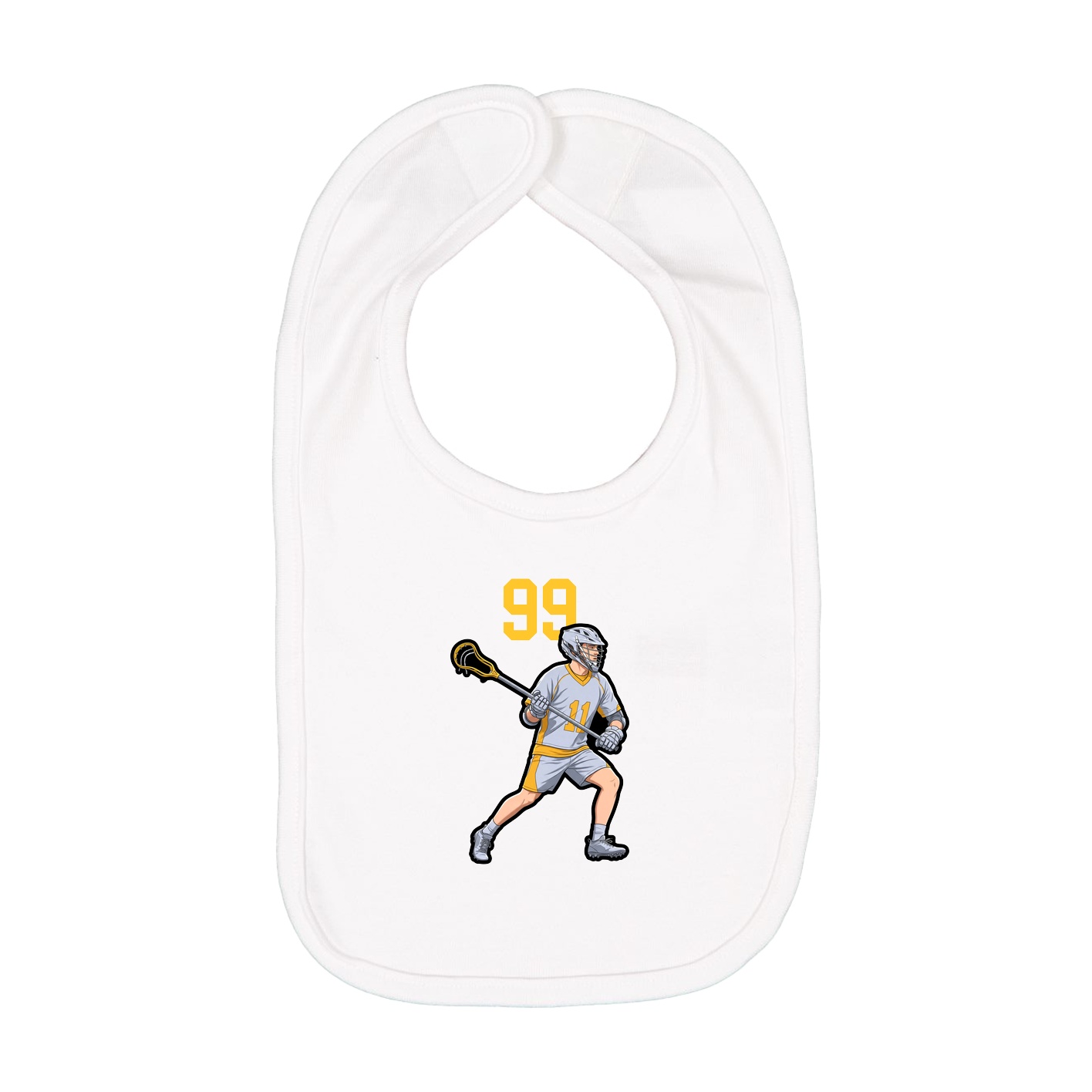 Infant Bib — Number Top in White