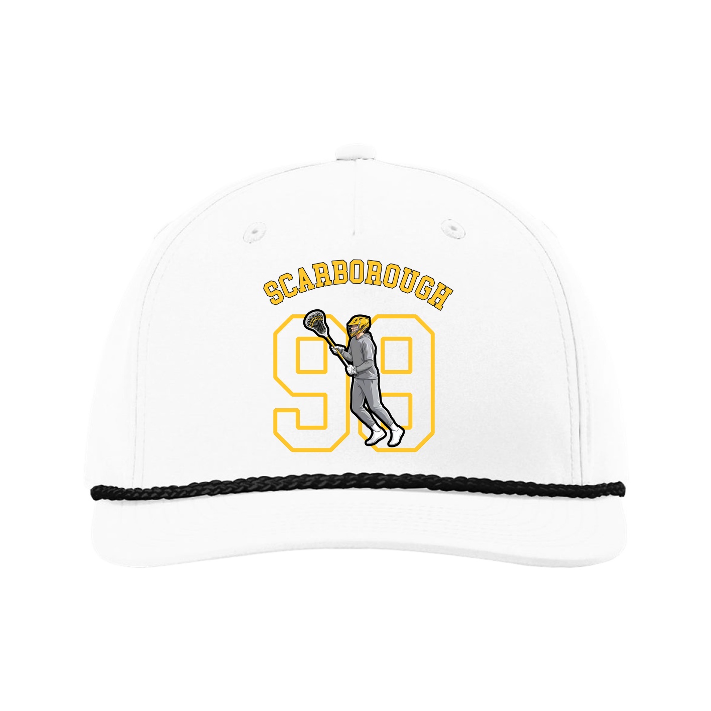 Five-Panel Classic Rope Cap — Shirsey Arch in White