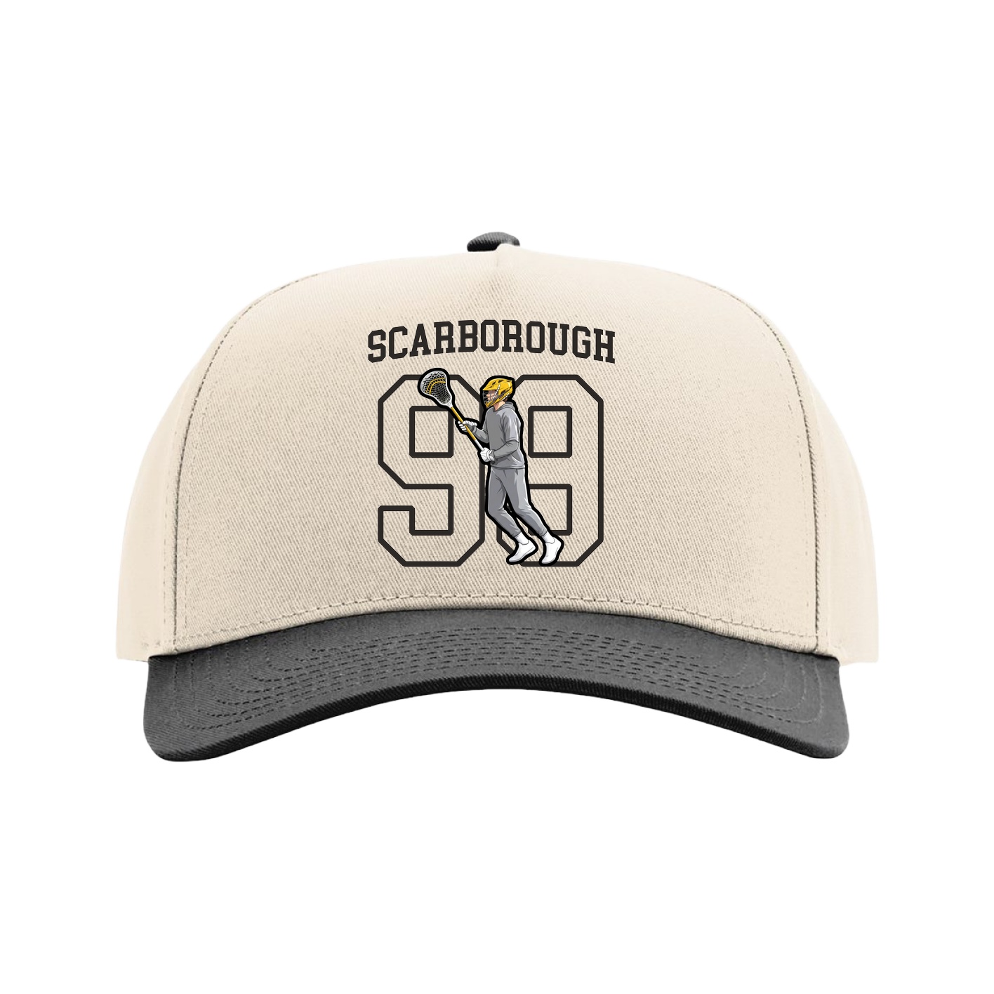 Full Fabric Five-Panel Champ Cap — Shirsey in Cream/Black