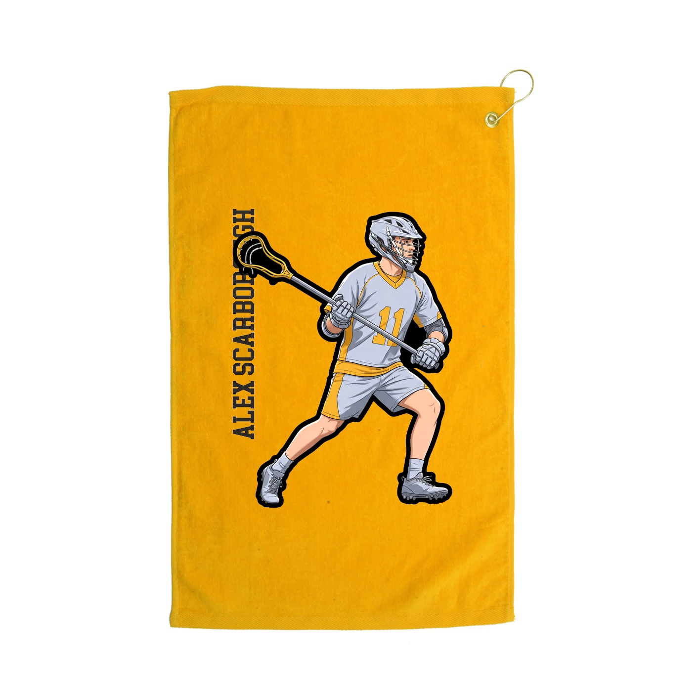 Golf Towel — Name Vertical in Gold