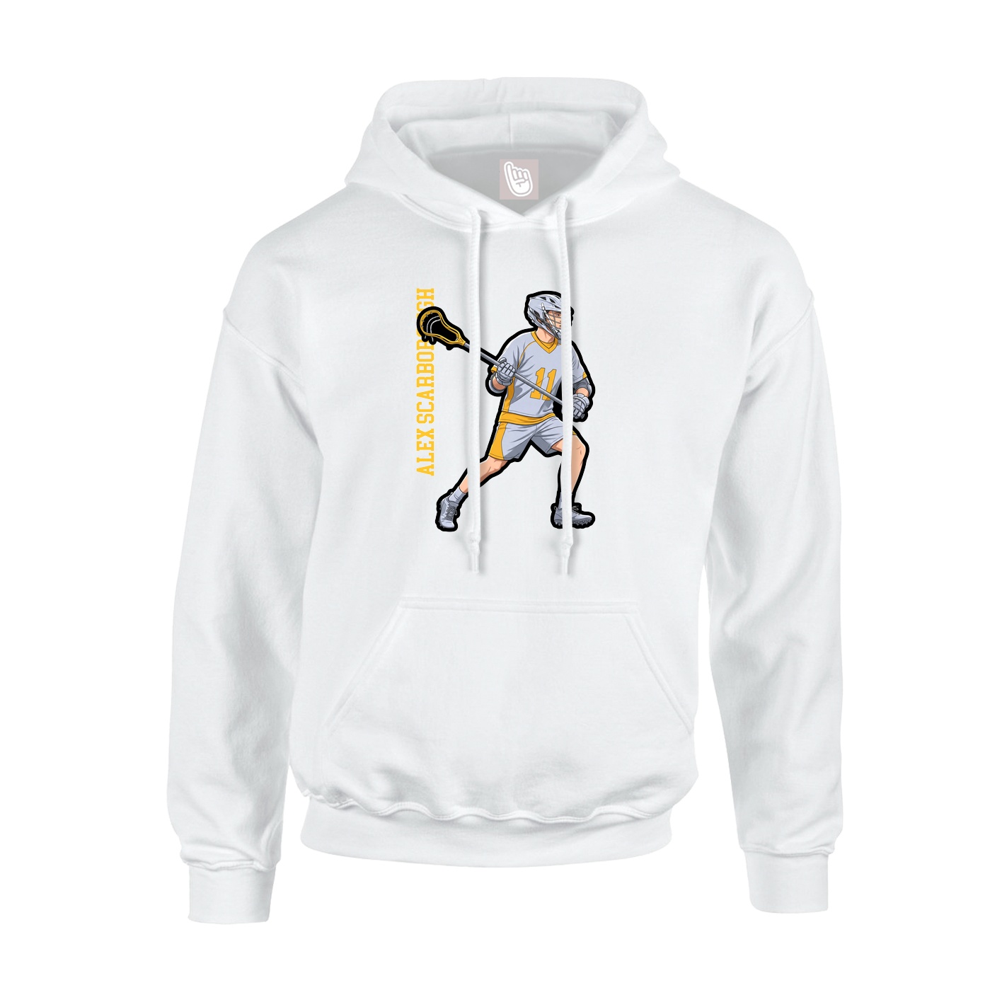 Hoodie — Name Vertical in White