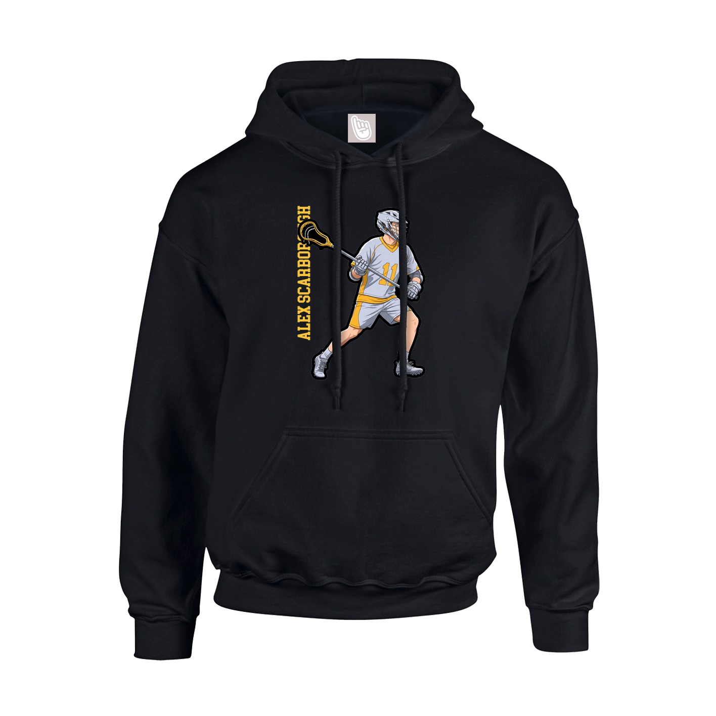 Youth Hoodie — Name Vertical in Black