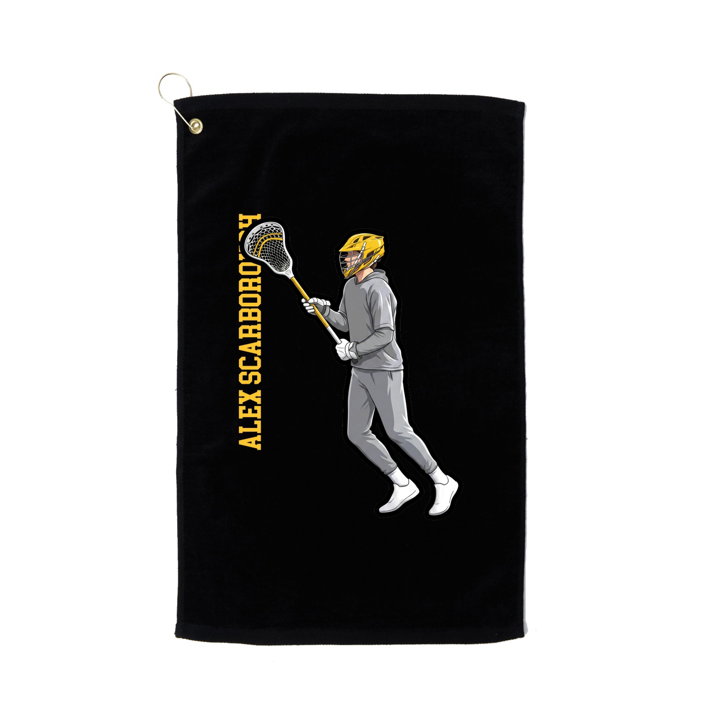 Golf Towel — Name Vertical in Black