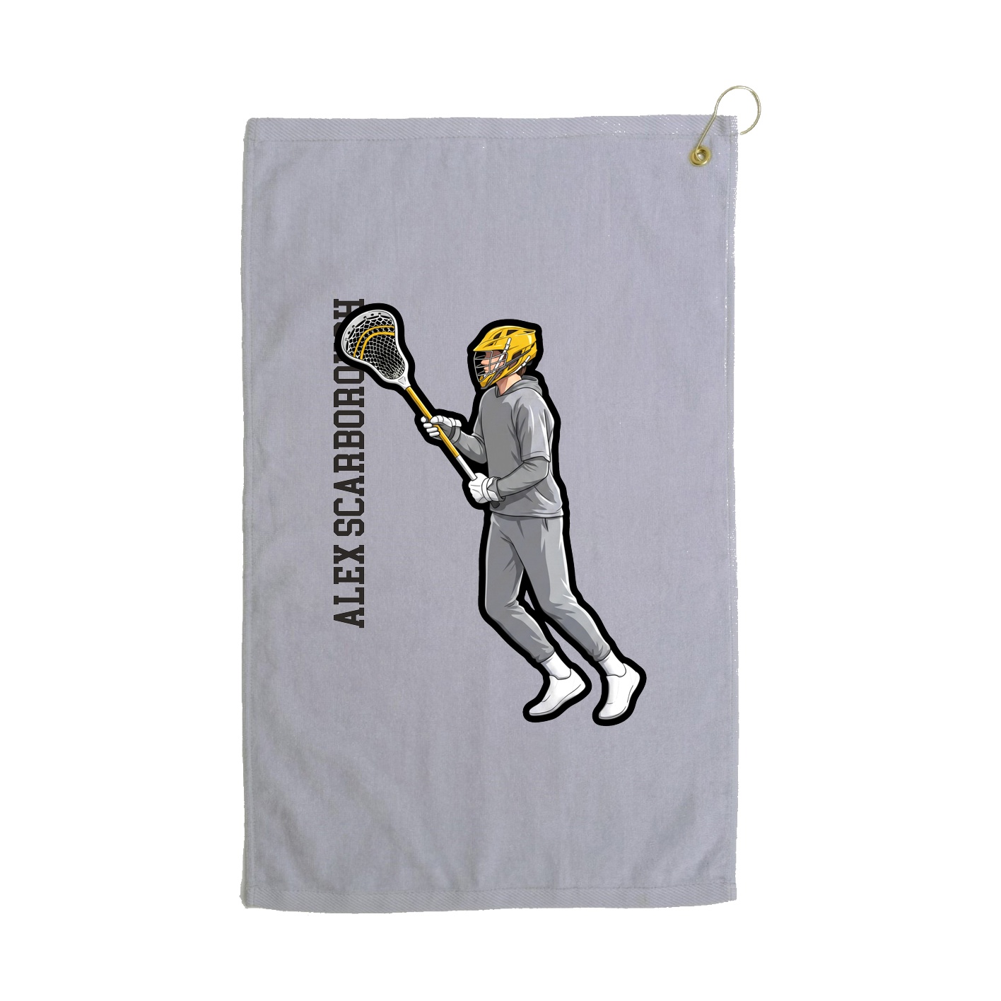 Golf Towel — Name Vertical in Grey