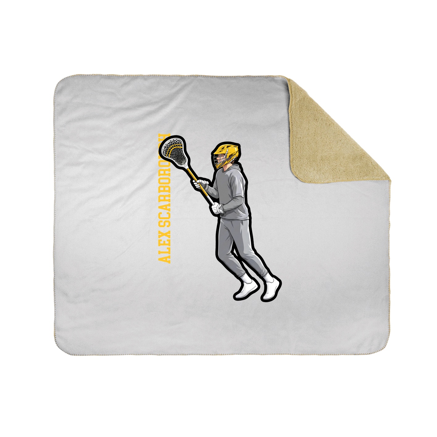 Throw Blanket — Name Vertical in White