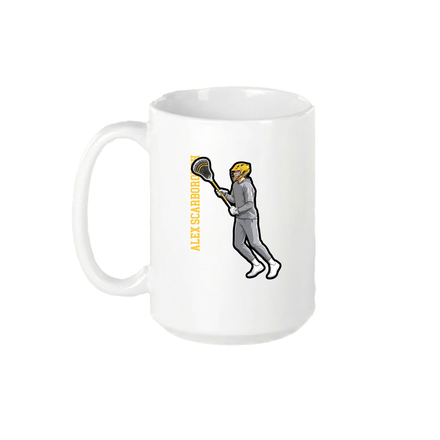 15oz Coffee Mug — Name Vertical in White