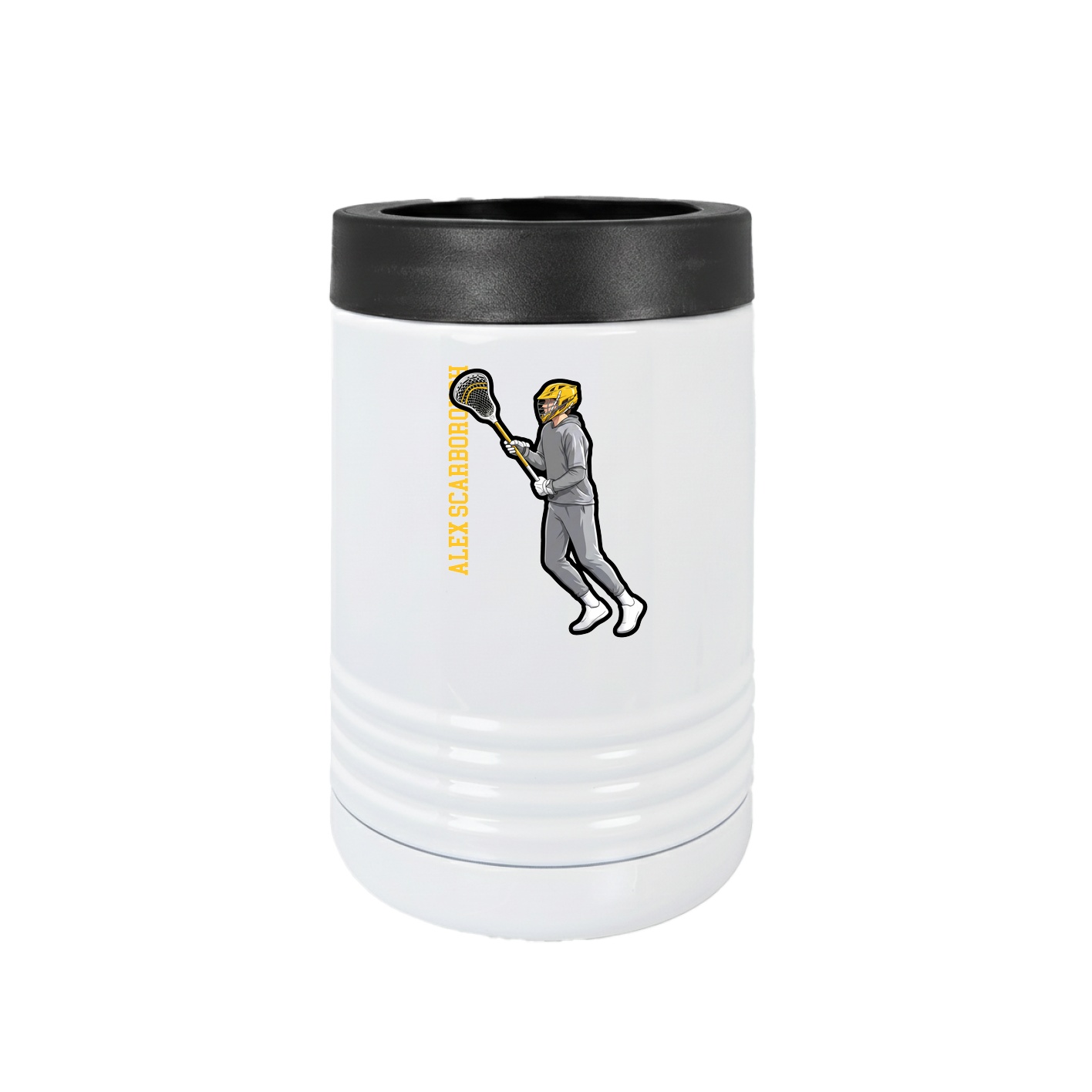 Beverage Holder — Name Vertical in White