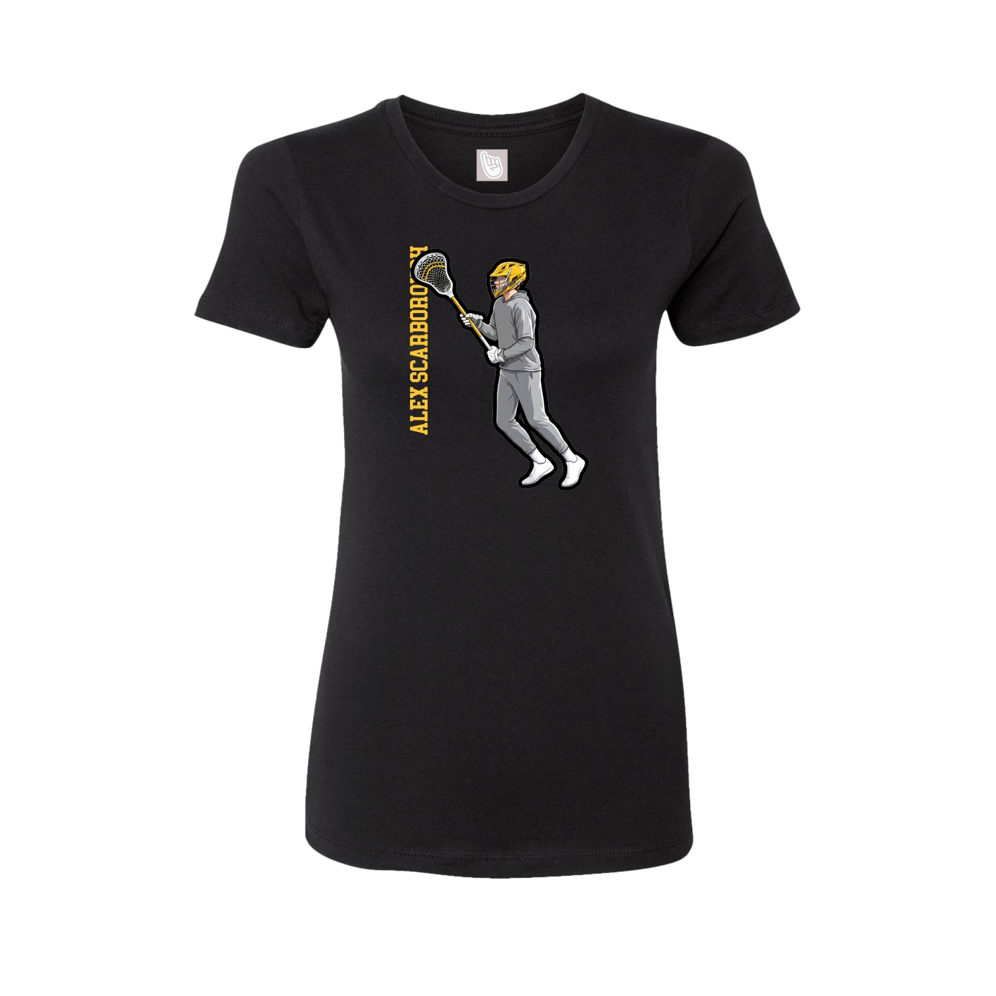 Fitted Women's Tee — Name Vertical in Black