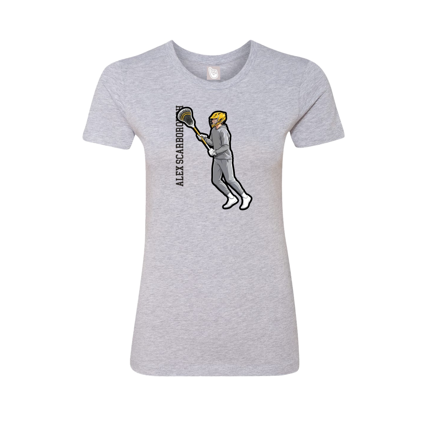 Womens Tee — Name Vertical in Grey