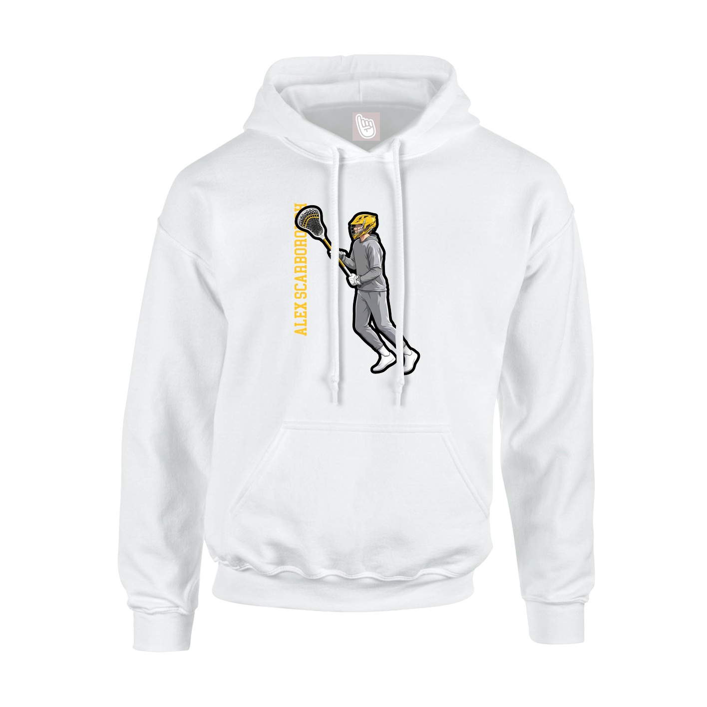 Youth Hoodie — Name Vertical in White