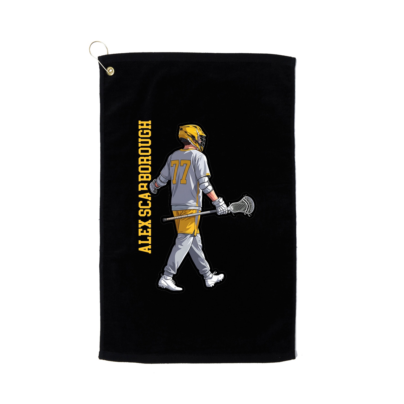 Golf Towel — Name Vertical in Black