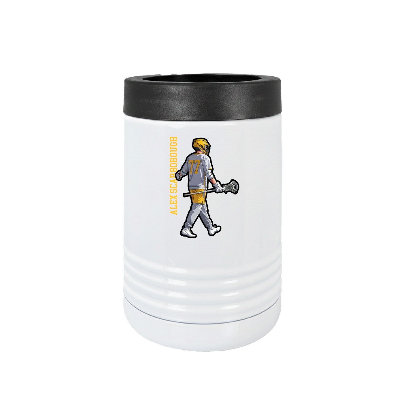 Beverage Holder — Name Vertical in White