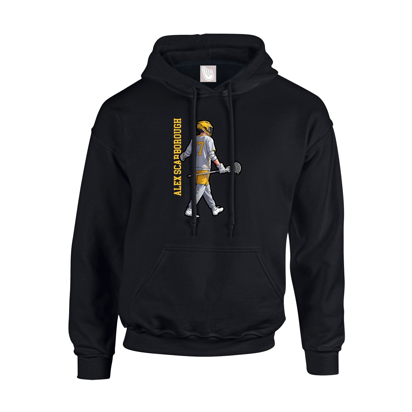 Hoodie — Name Vertical in Black